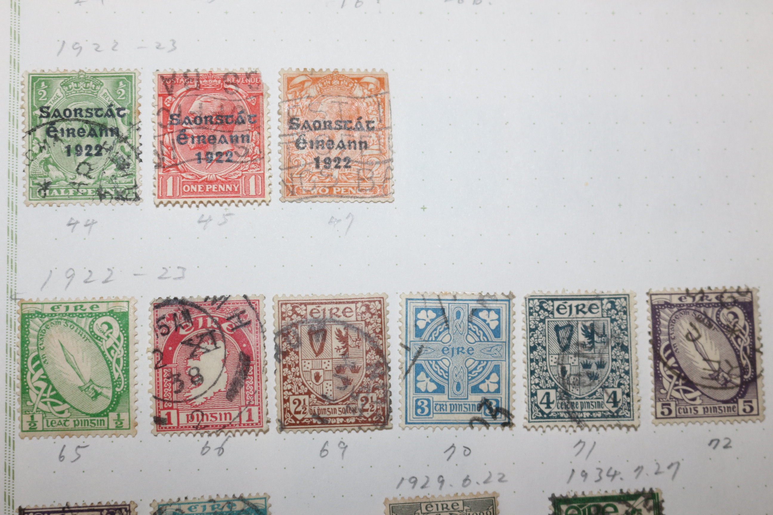 3-41 1922년~1940년 아일랜드 에이레 eire 우표 23장
