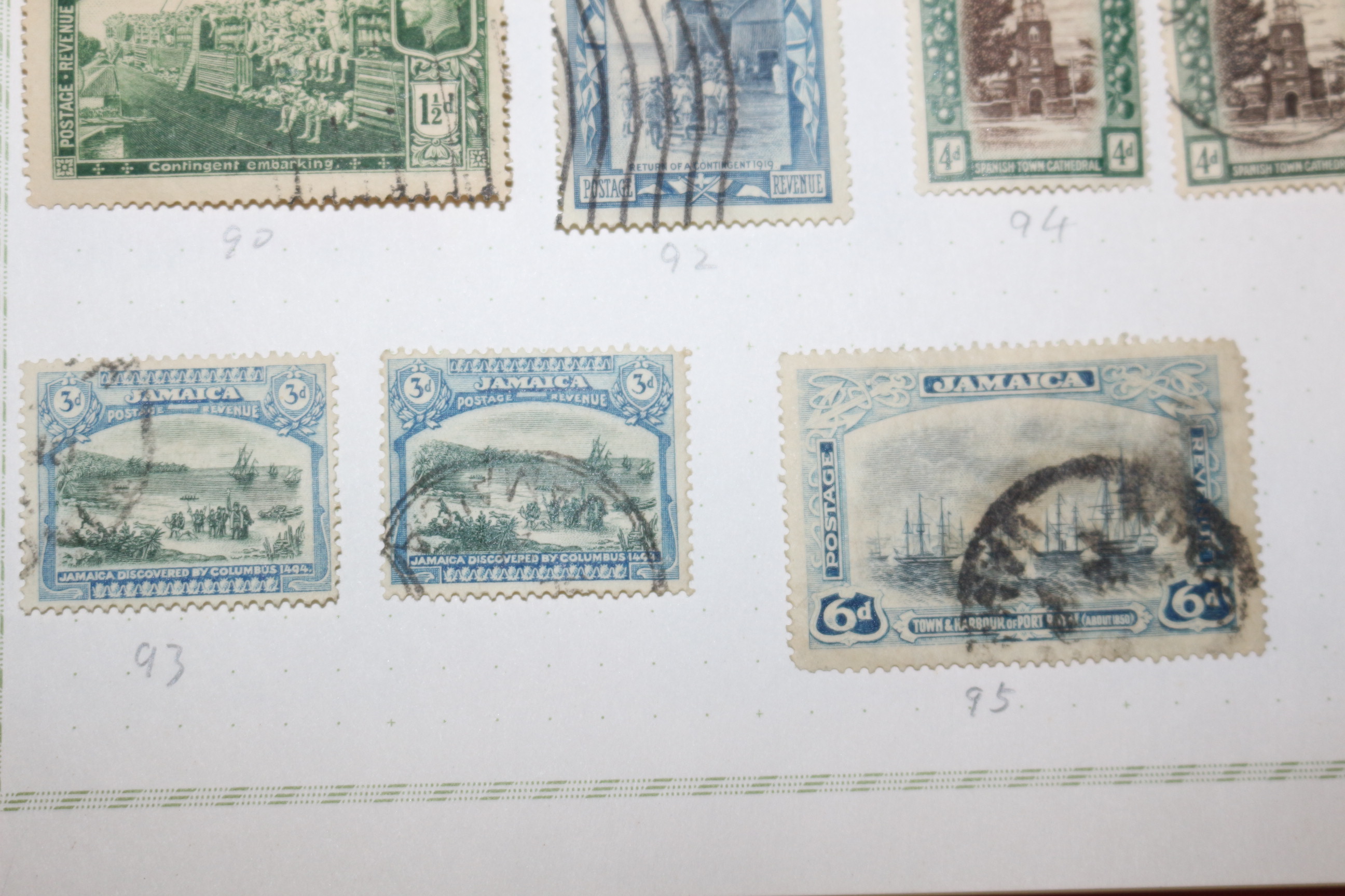 3-43 1912년~1923년 자메이카 jamaica 우표 19장