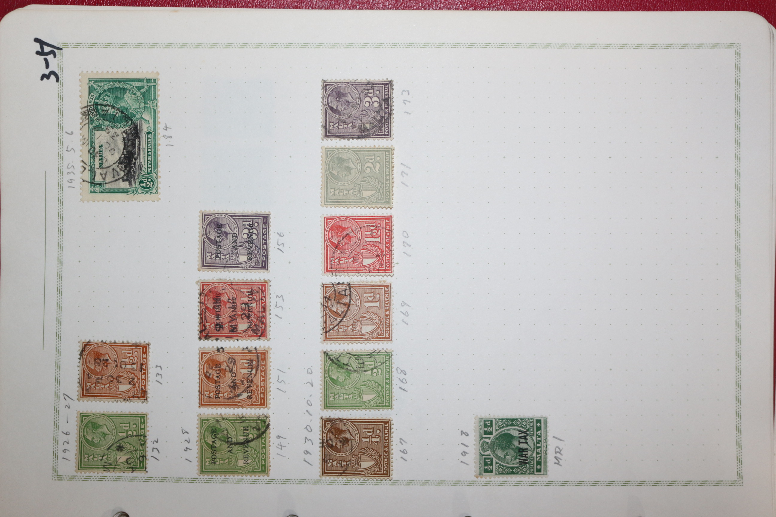 3-51 1918년~1930년 몰타 malta 우표 14장