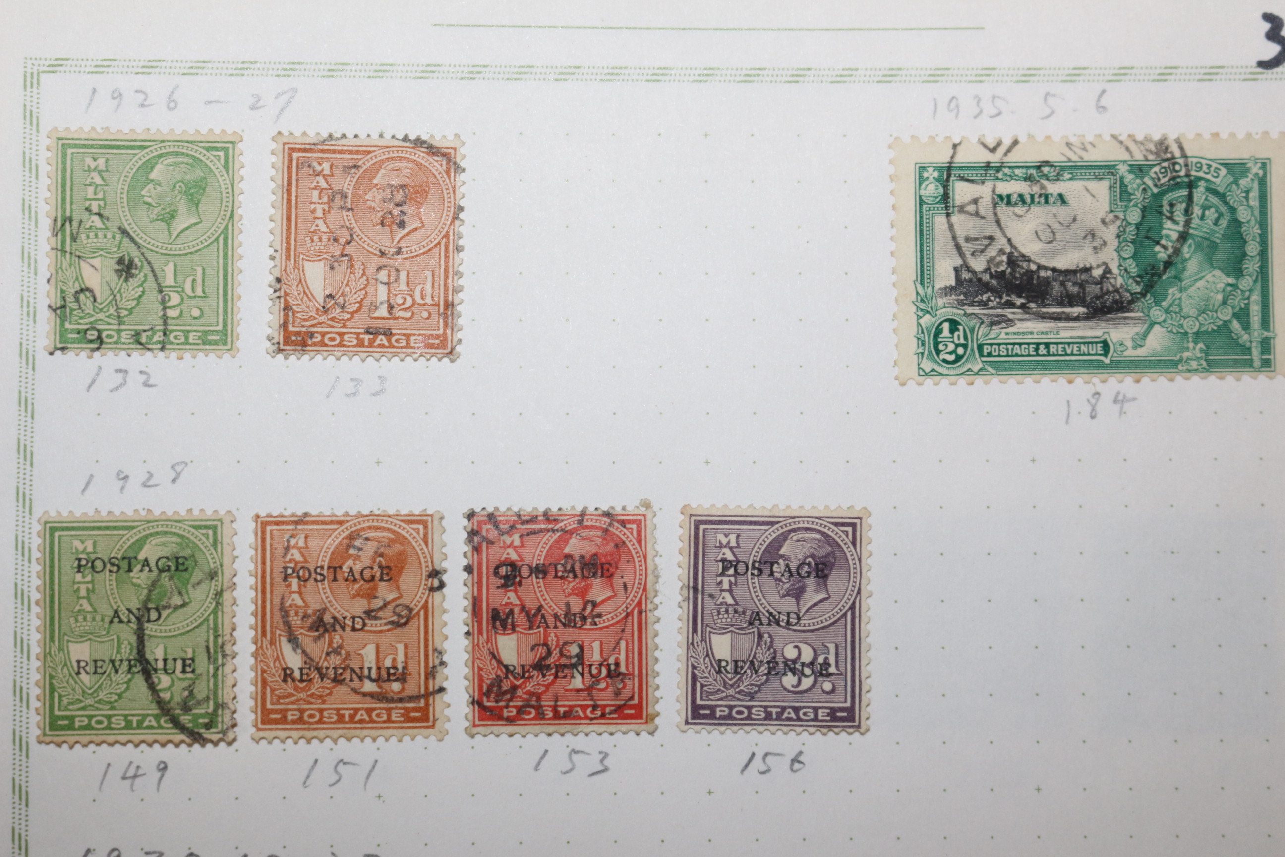3-51 1918년~1930년 몰타 malta 우표 14장
