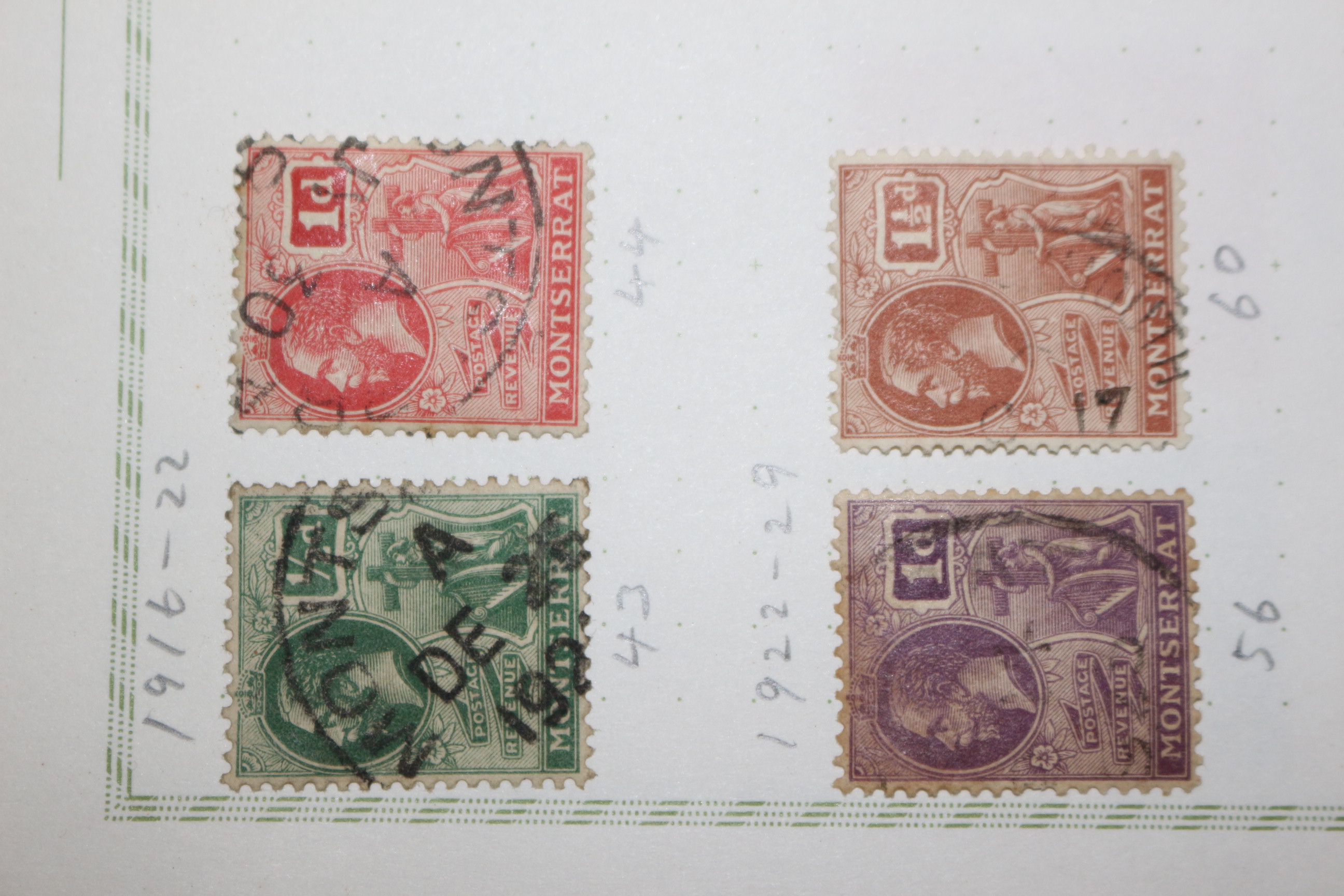 3-53  1916년~1929년 스페인 몬세라트 Montserrat 우표 7장