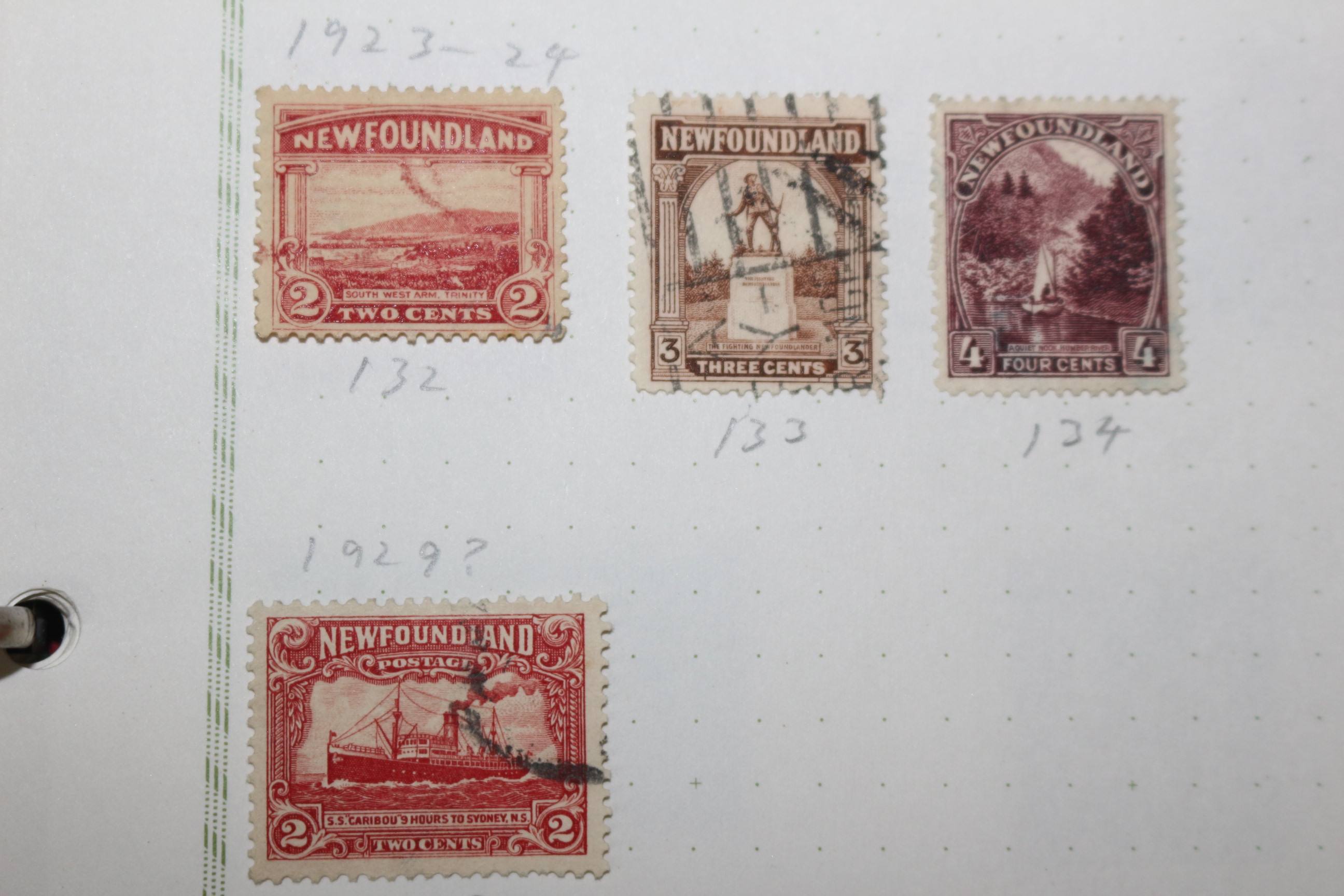 3-54  1911년~1937년 캐나다 뉴펀들랜드섬 newfoundland 우표 12장