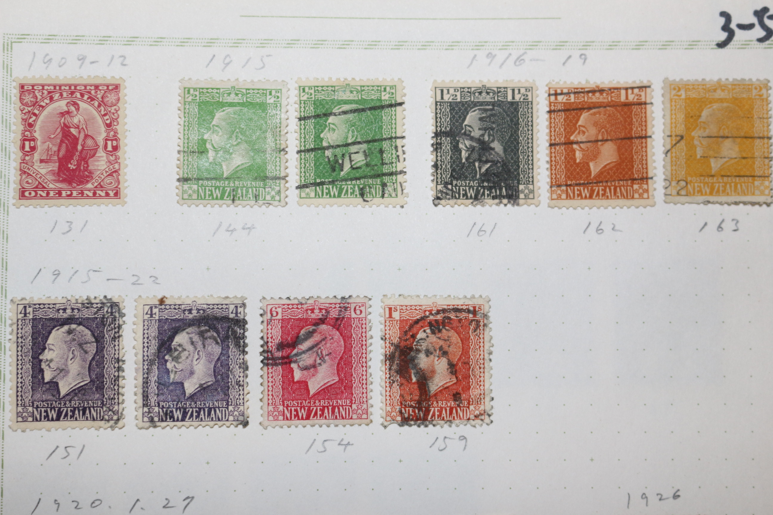 3-55  1909년~1935년 뉴질랜드 new zealand 우표 24장