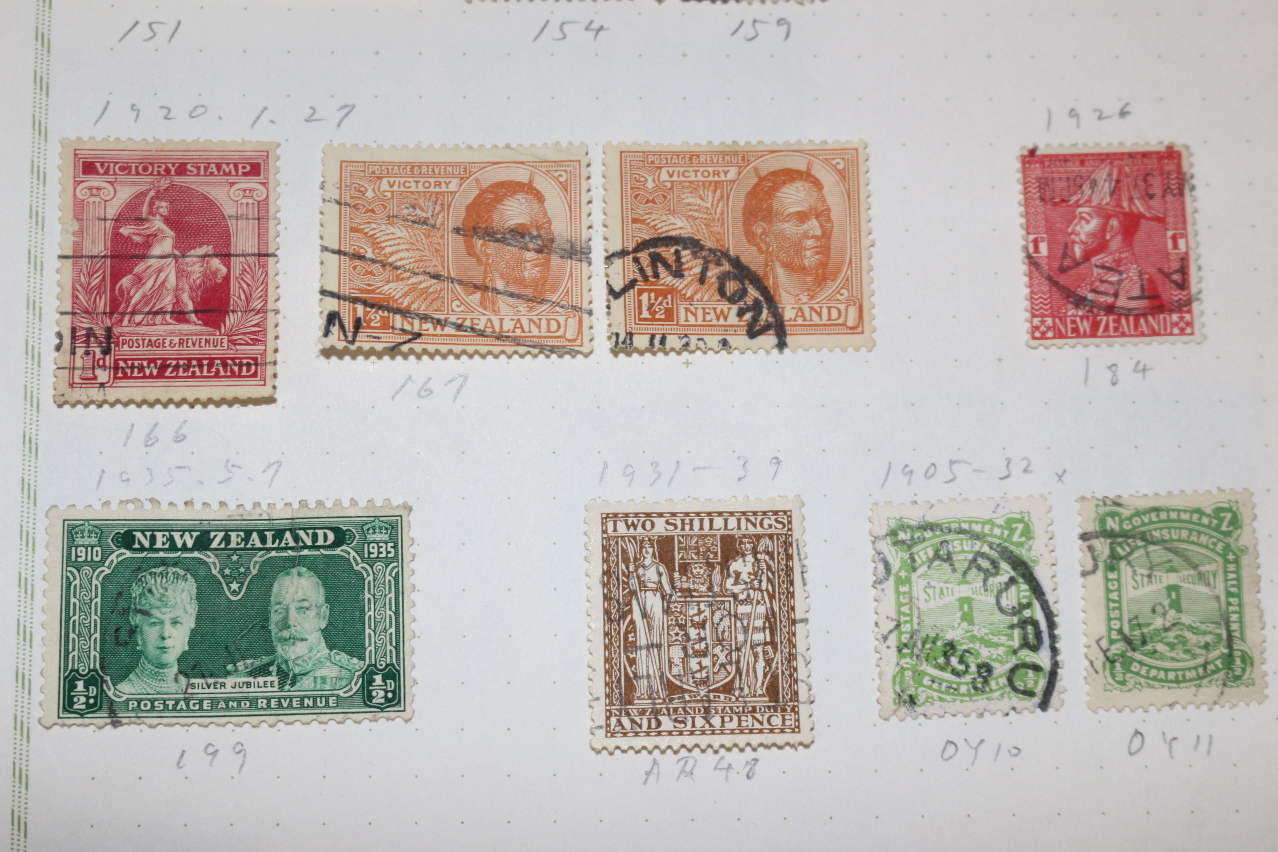 3-55  1909년~1935년 뉴질랜드 new zealand 우표 24장