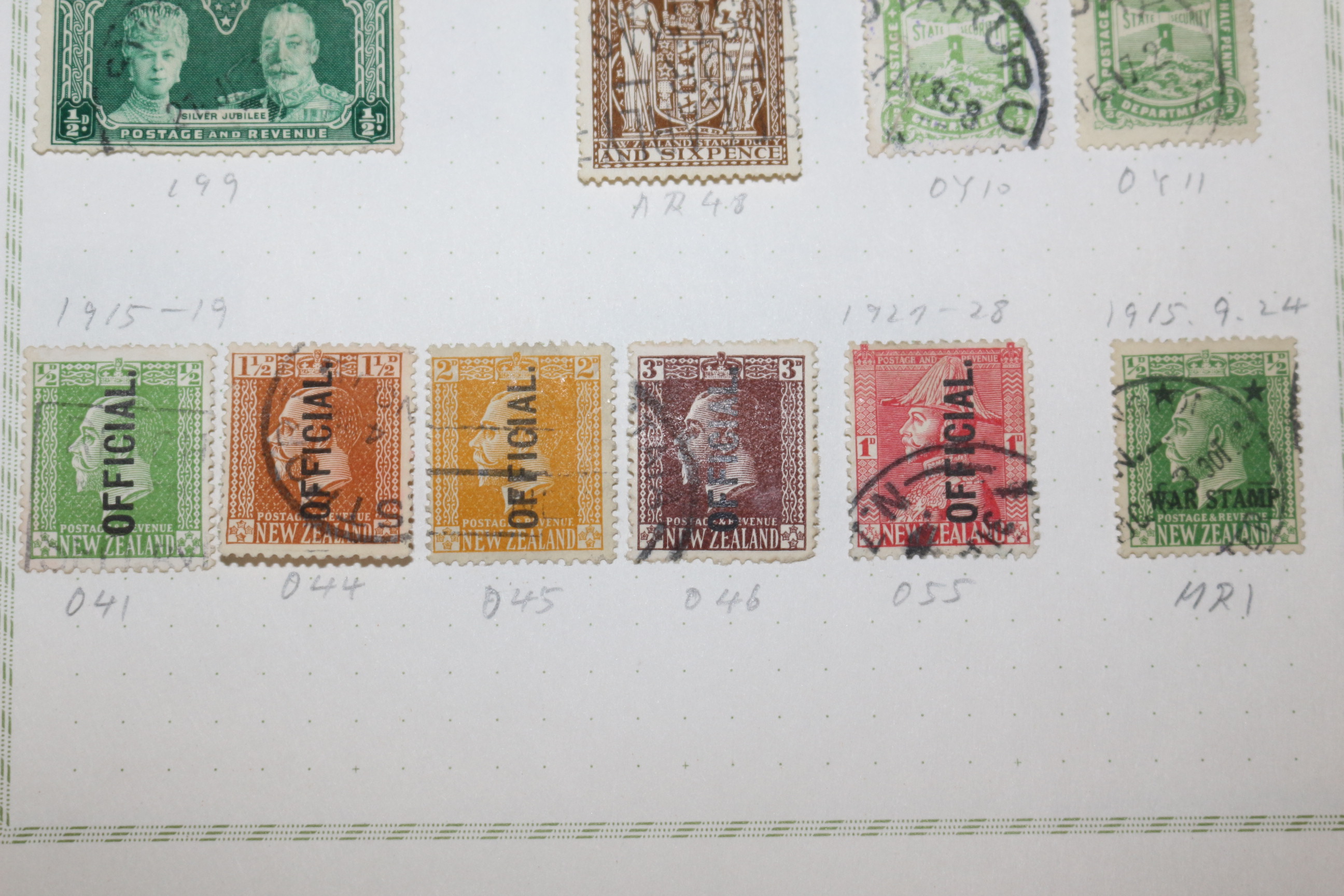 3-55  1909년~1935년 뉴질랜드 new zealand 우표 24장