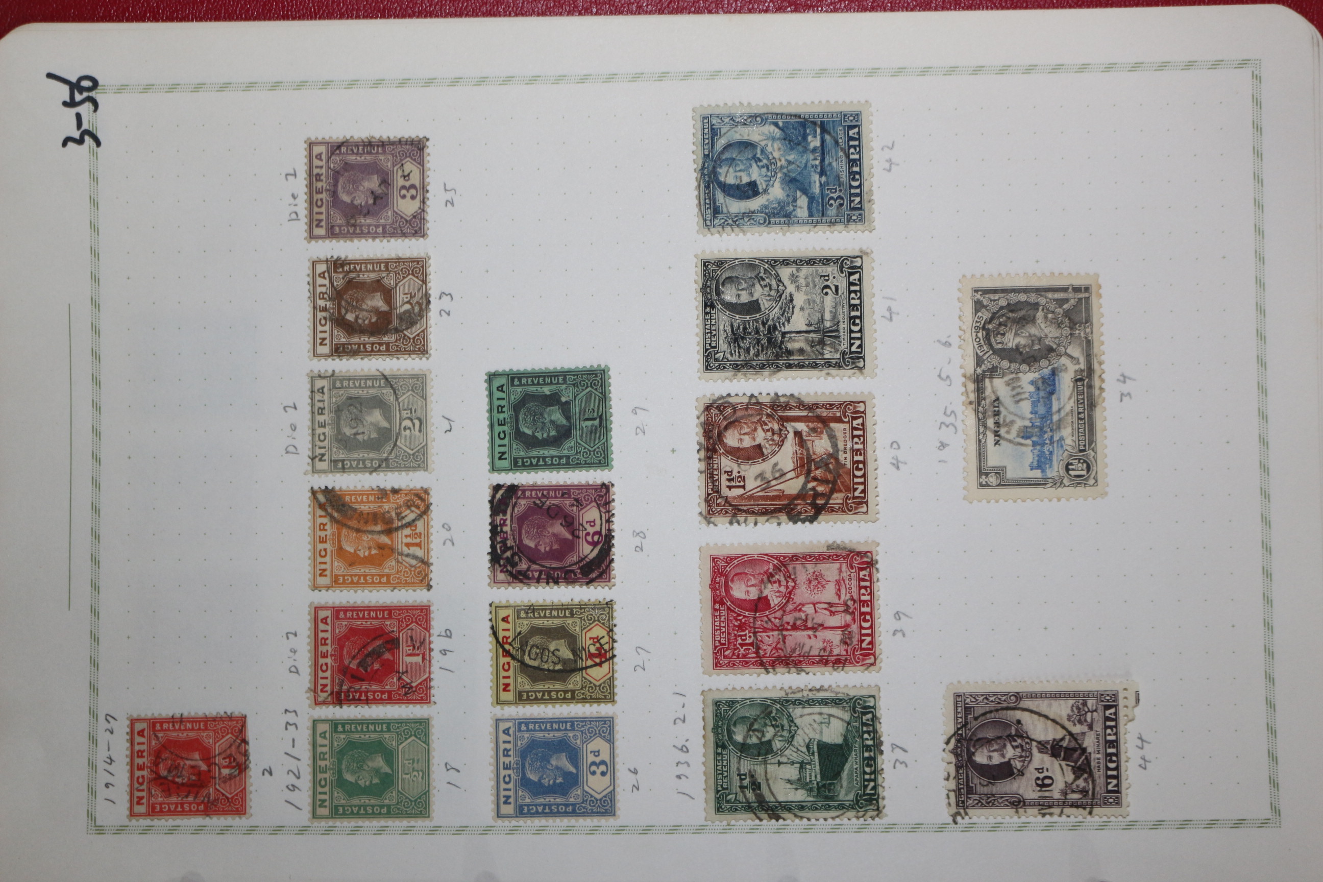 3-56  1914년~1936년 나이지리아 nigeria 우표 18장
