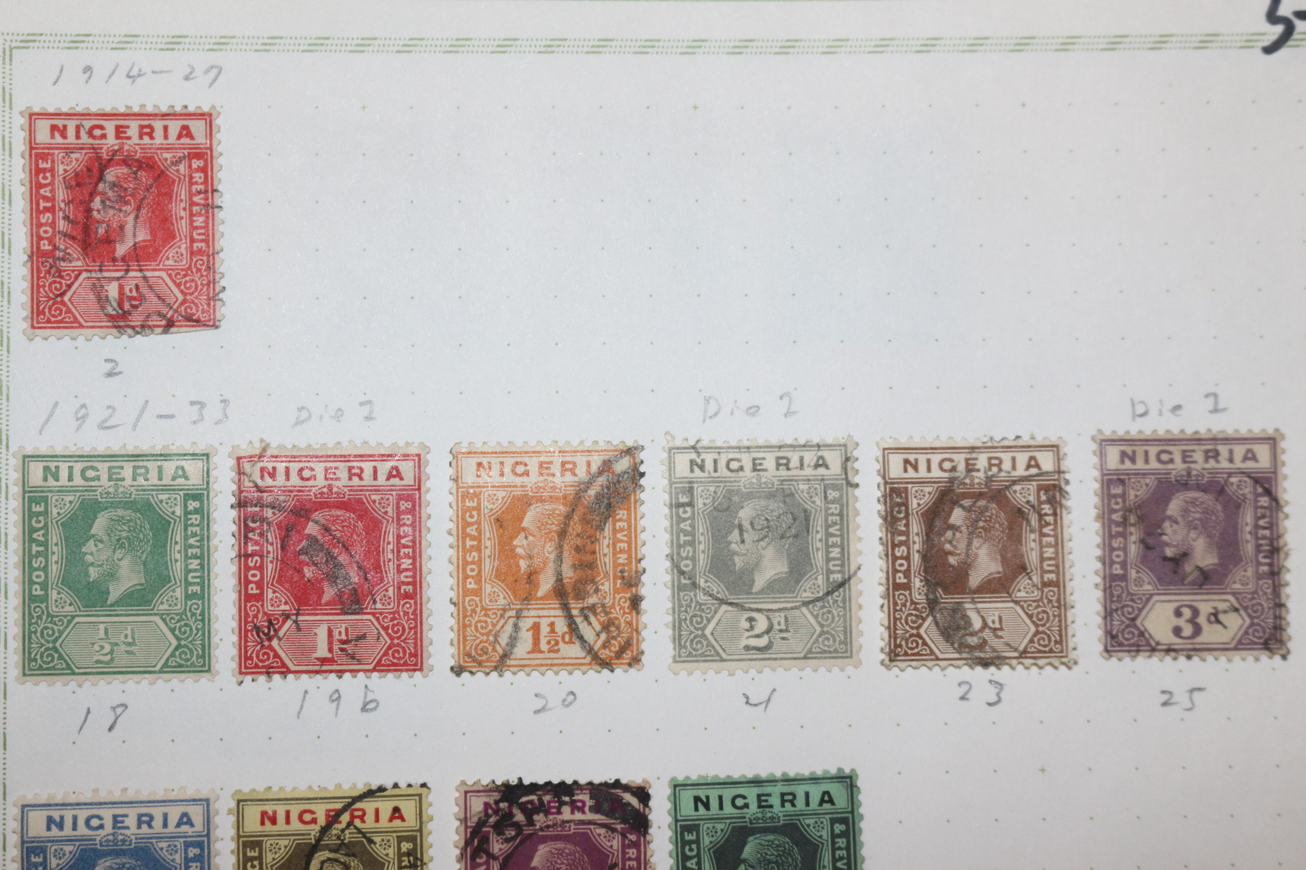 3-56  1914년~1936년 나이지리아 nigeria 우표 18장