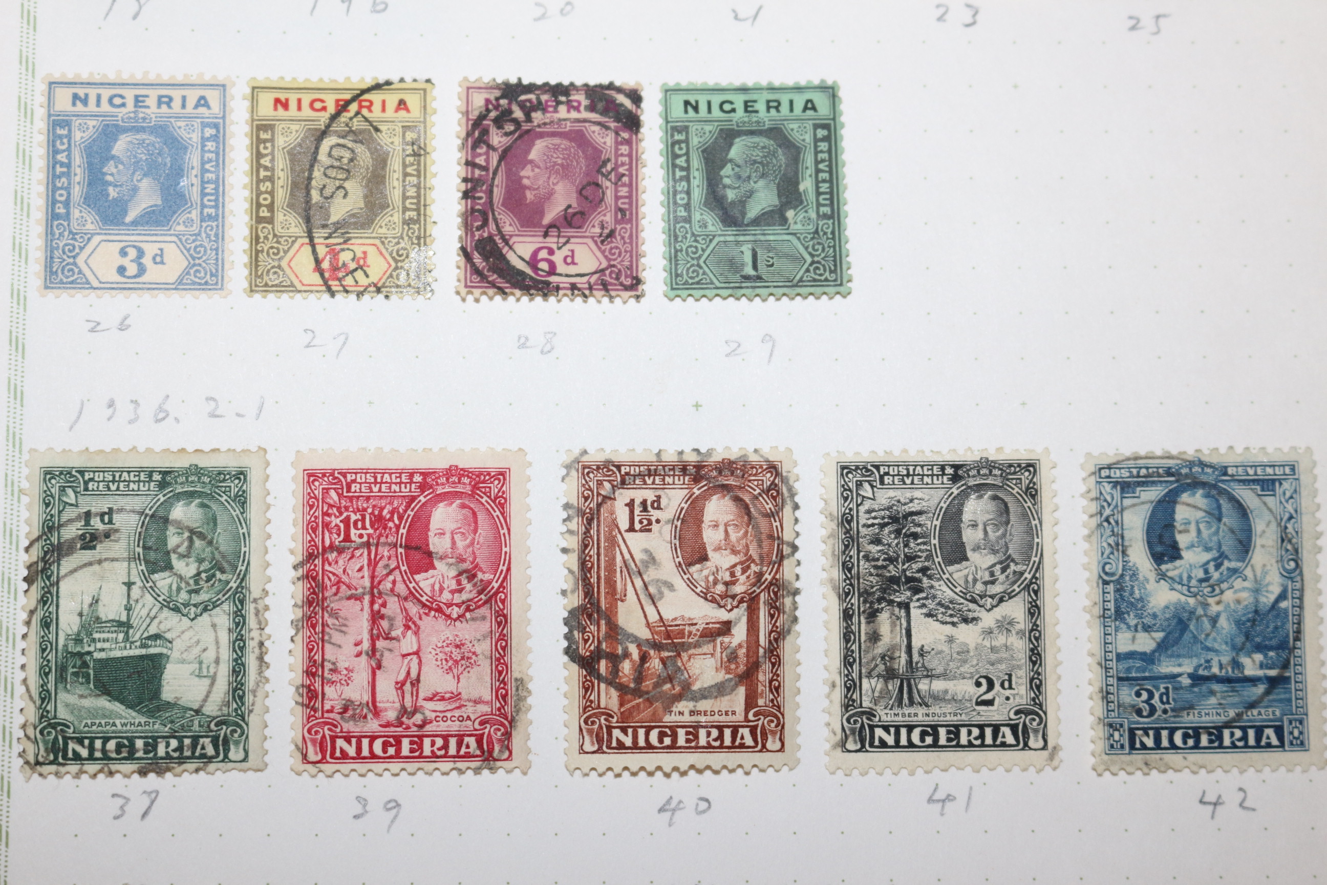 3-56  1914년~1936년 나이지리아 nigeria 우표 18장