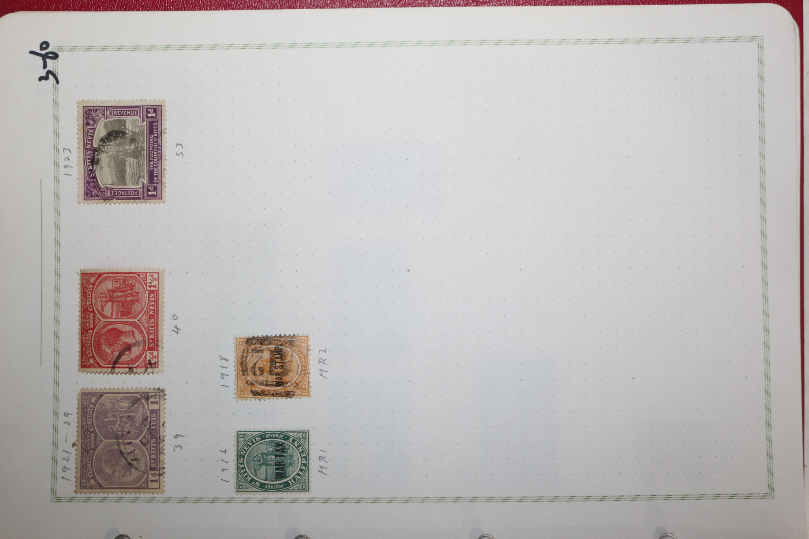 3-60  1916년~1929년 stkitts nevis 우표 5장