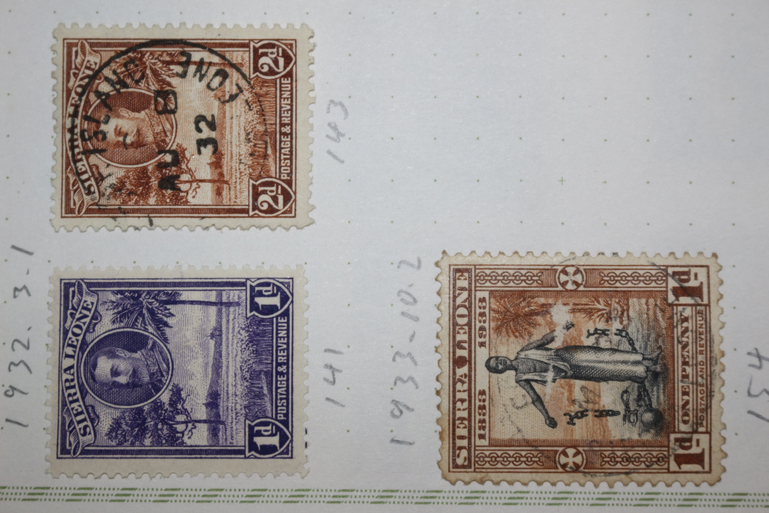 3-63  1912년~1933년 시에라리온 sierraleone 우표 7장