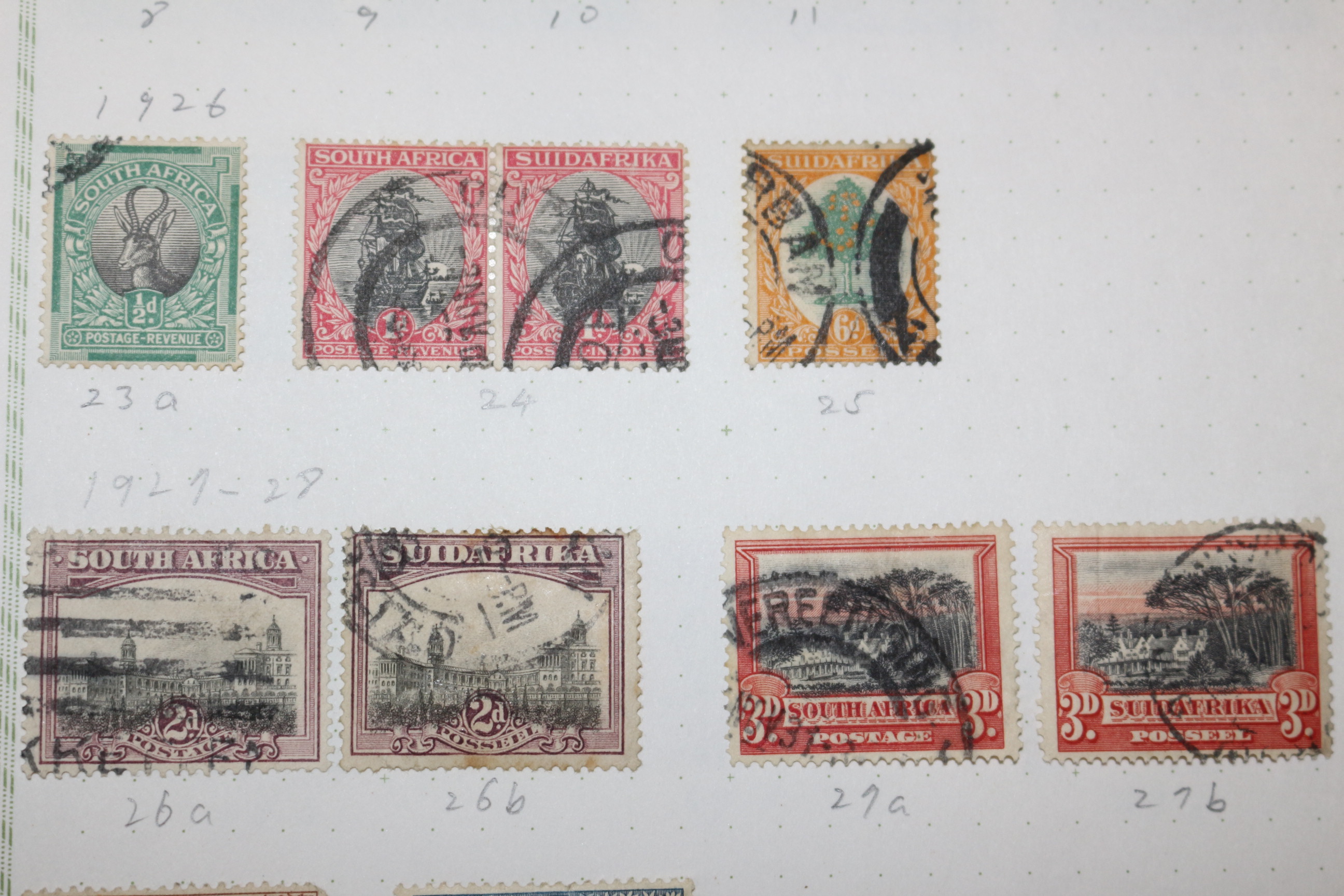 3-64  1913년~1928년 남아프리카 우표 20장