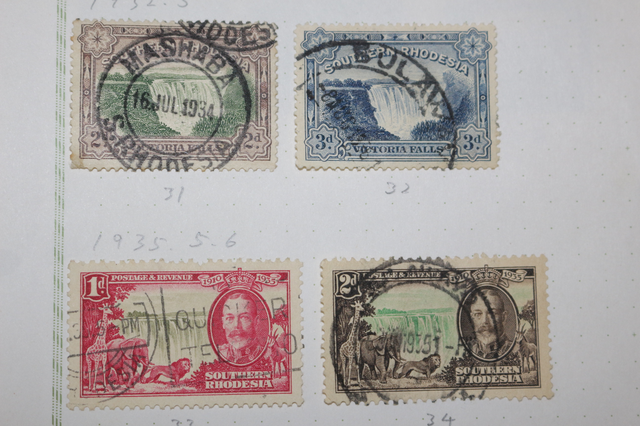 3-66  1924년~1935년 짐바브웨이 남로디지아 southern rhodesia 우표 13장