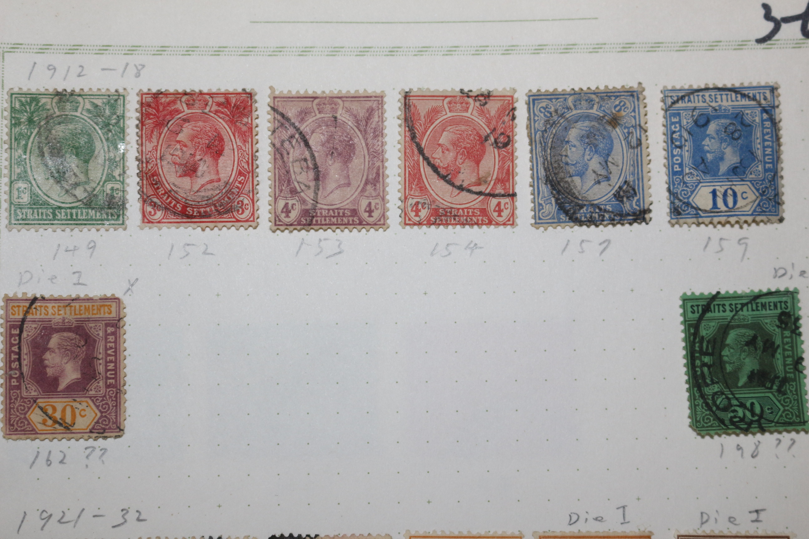 3-68  1912년~1937년 말레이반도 malaya 우표 31장