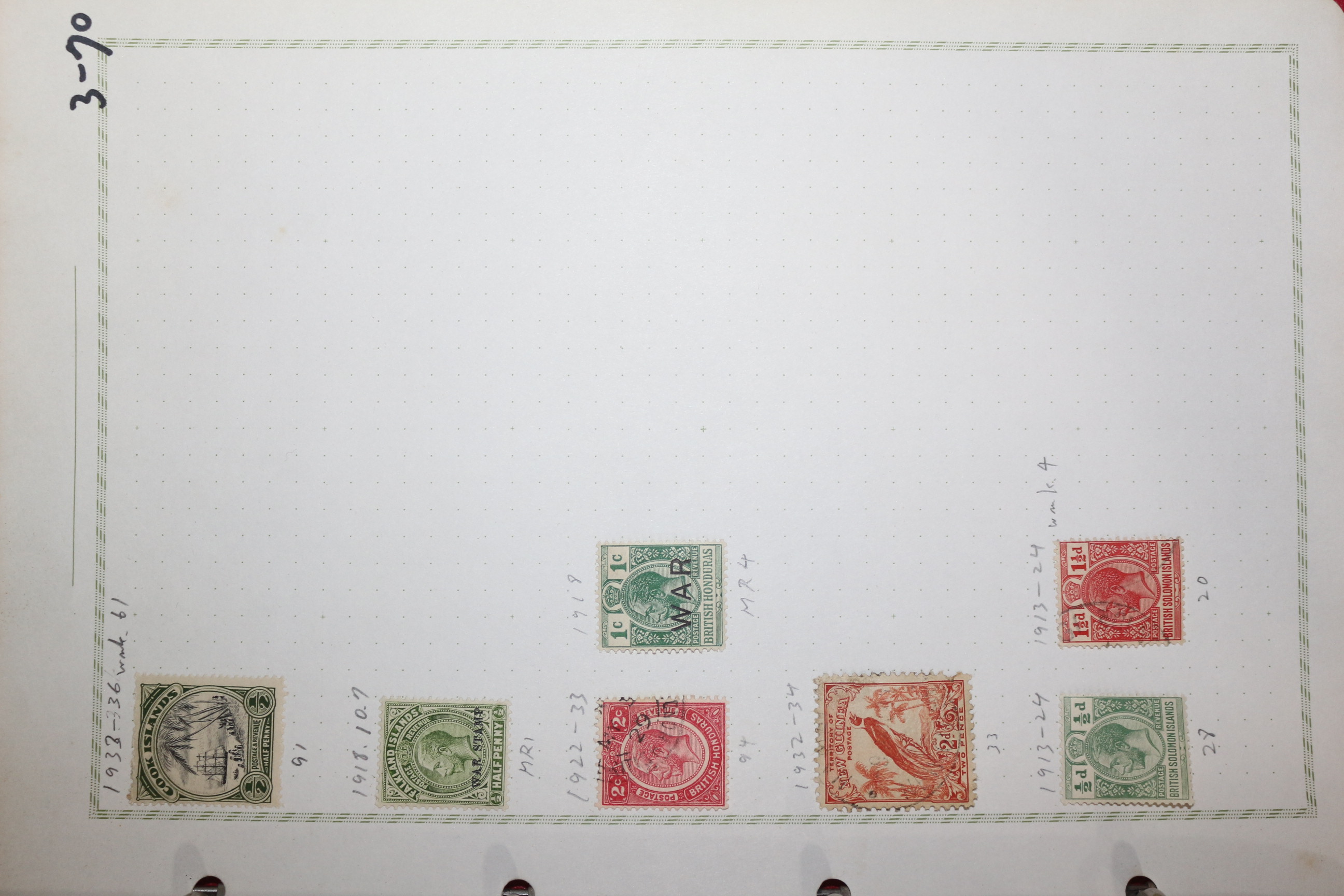 3-70  1918년~1934년 포클랜드 우표 7장