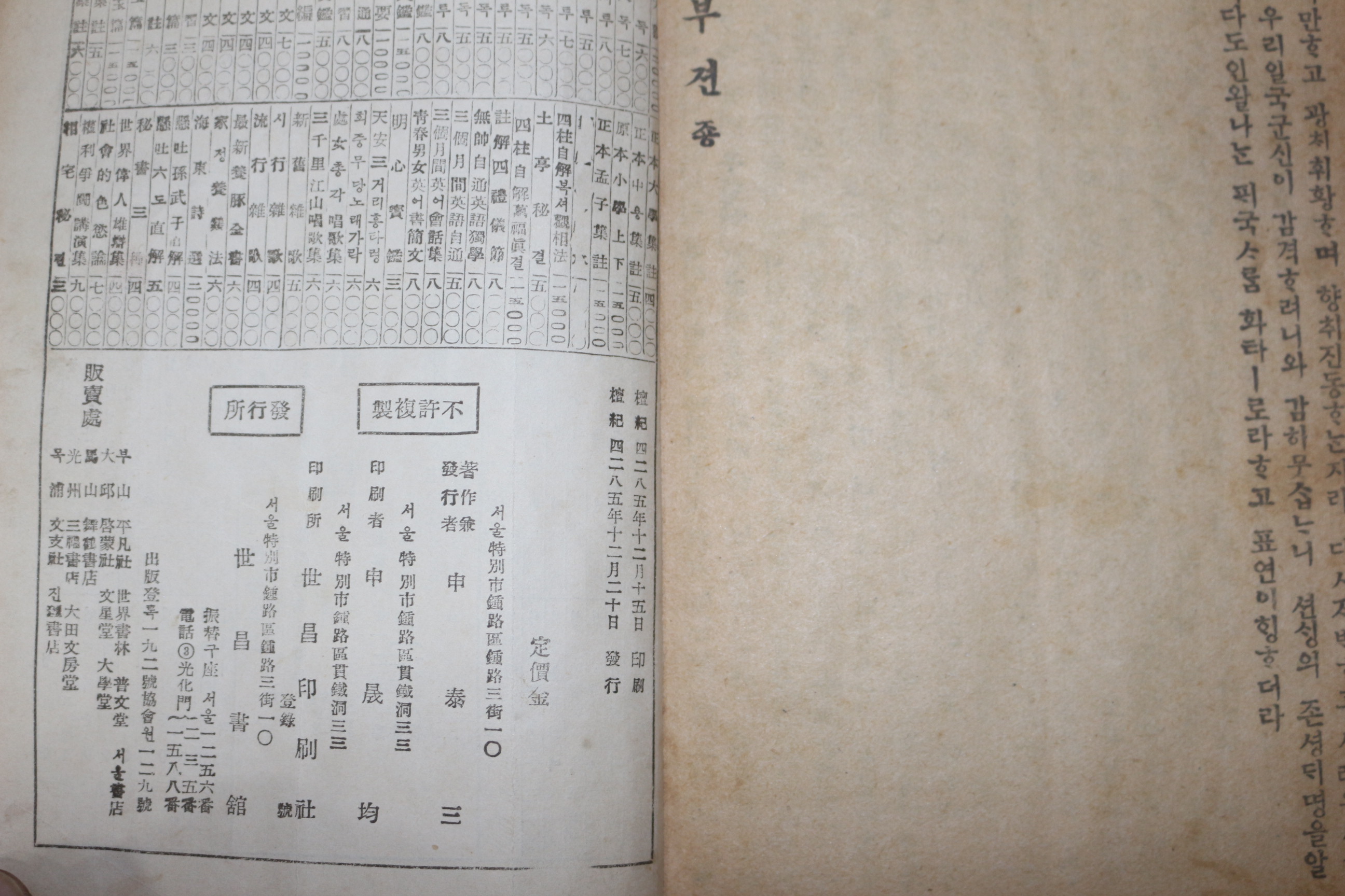 1952년(단기4285년) 세창서관 별주부전(鱉主簿傳)