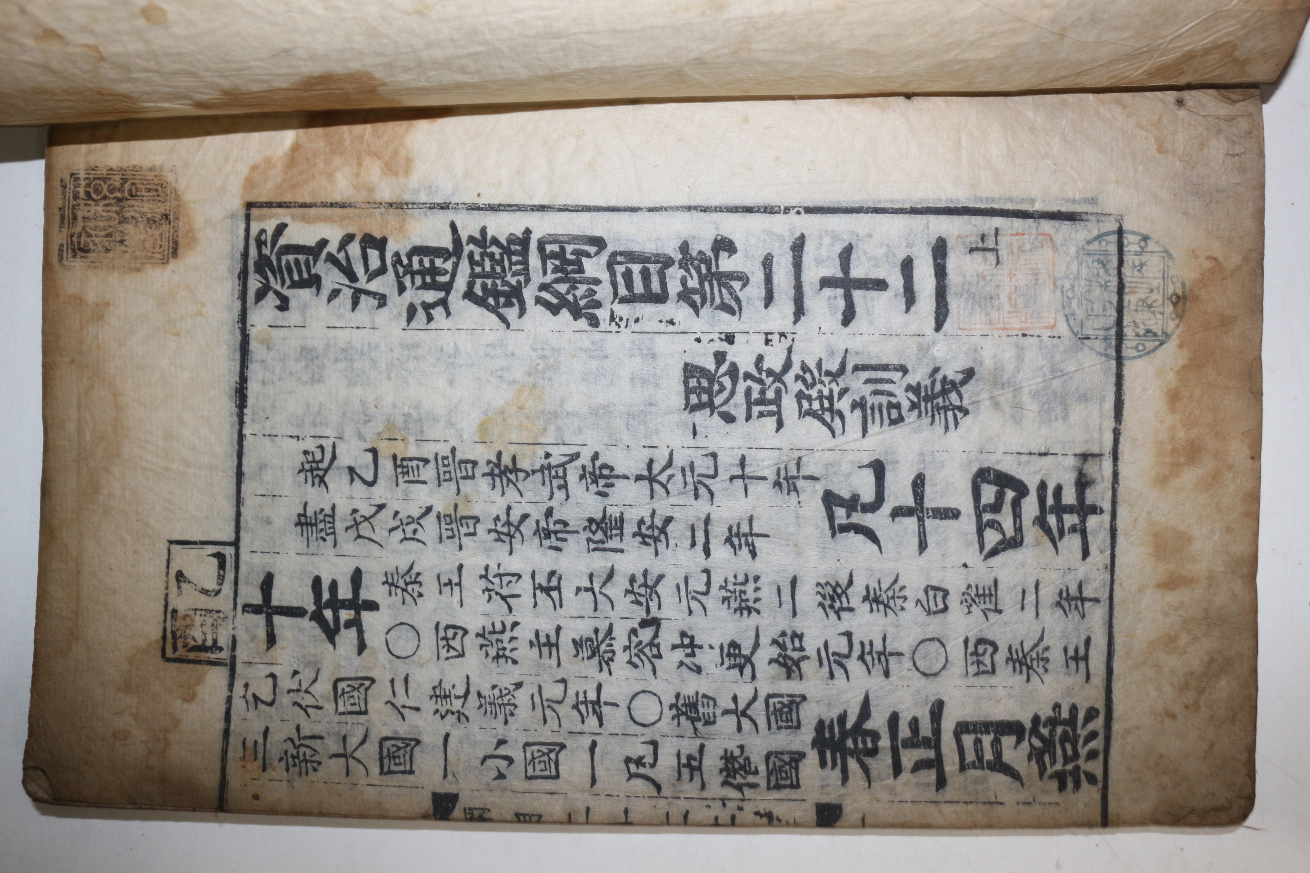 400년이상된 고목판본 자치통감강목(資治通鑑綱目) 22상하  1책