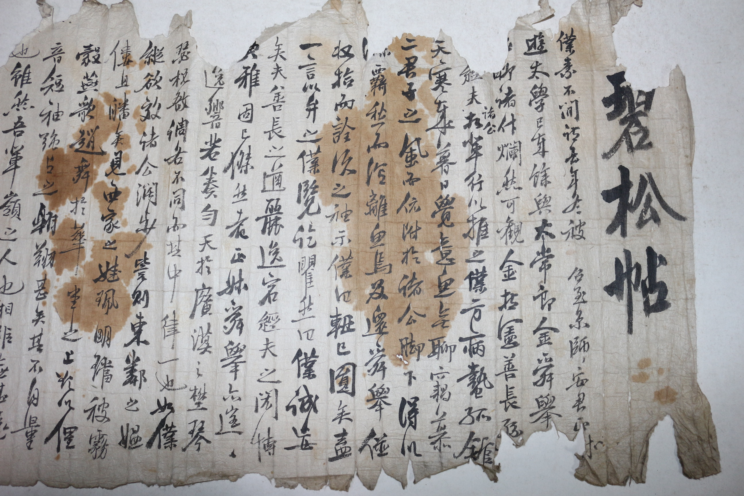 7-1701년,1751년 (상지27년) 申文始,金舜擧,金善長,經夫등 8미터길이의 벽송첩(碧松帖)