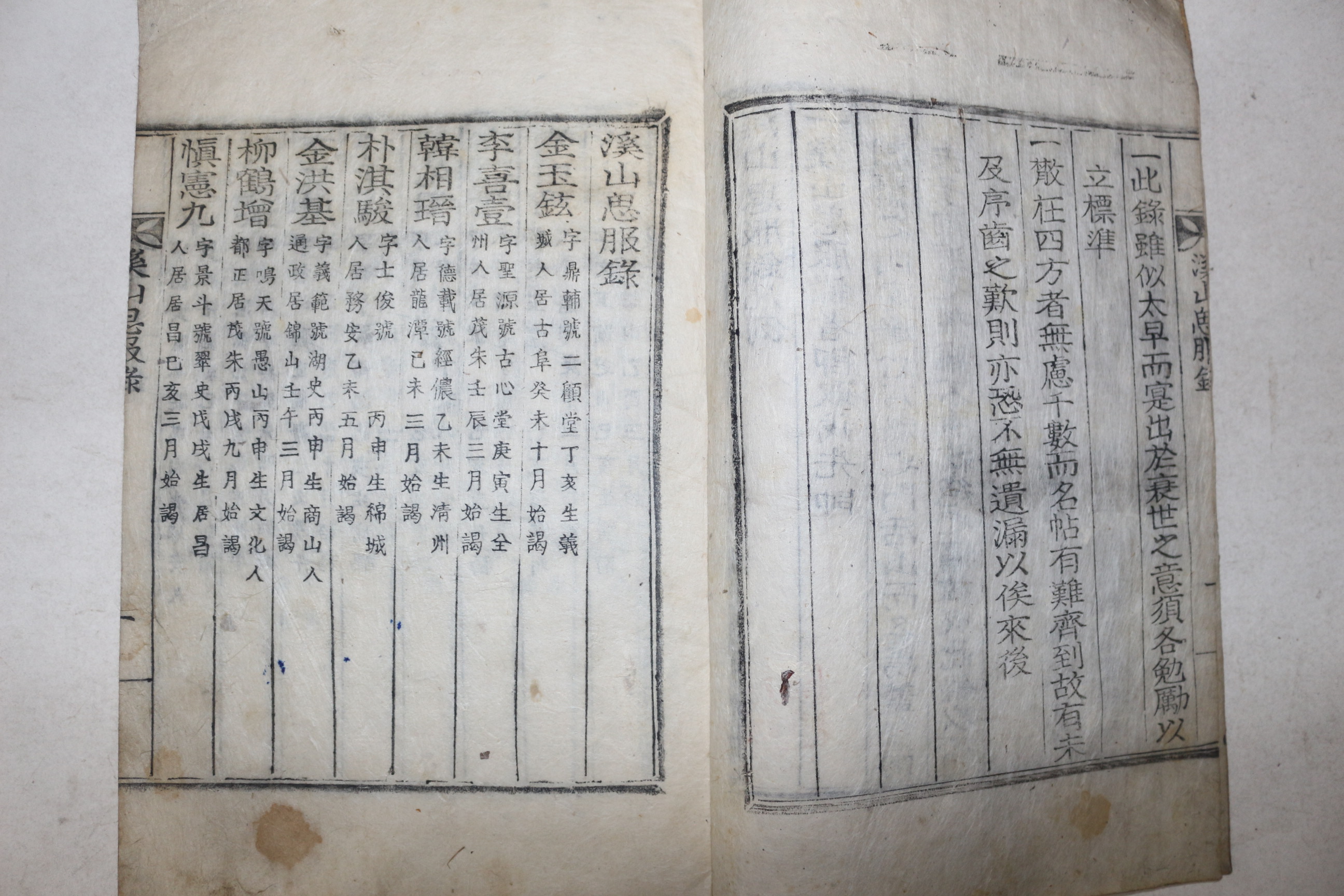 목활자본 합천간행 甲川停印 김옥편(金玉鉉)편 계산사복록(溪山思服錄) 1책완질