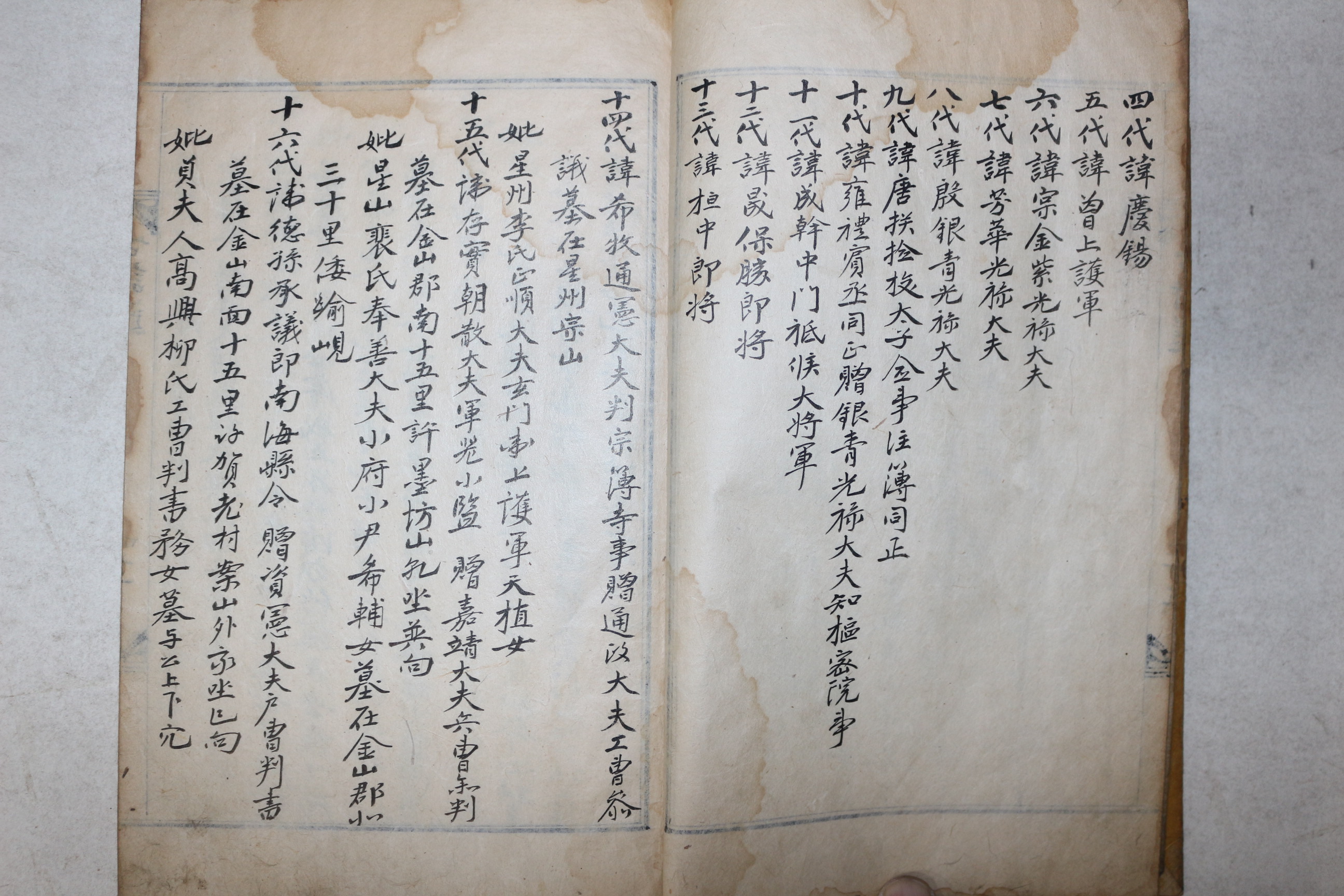 1664년(甲辰) 필사본 성산이씨세보(星山李氏世譜),신도비문,서원통문수록 둔옹(遁翁) 1책완질