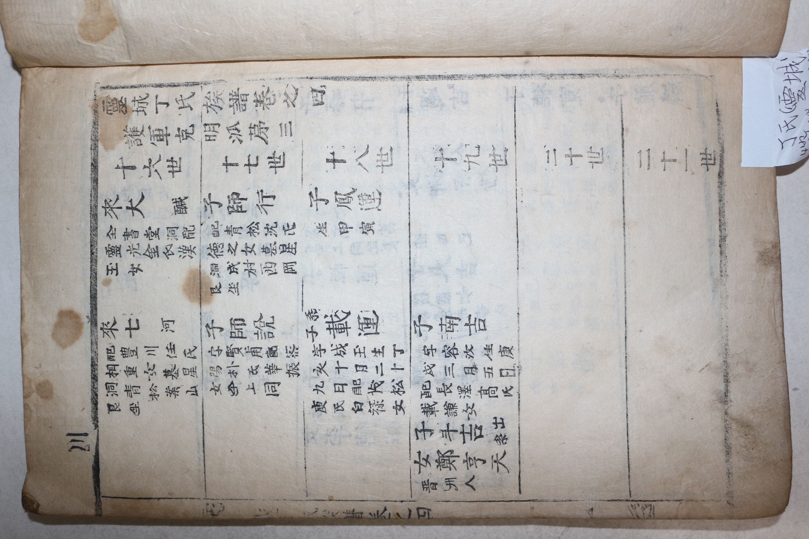 1854년 목활자본 영성정씨족보(靈城丁氏族譜) 권4  1책