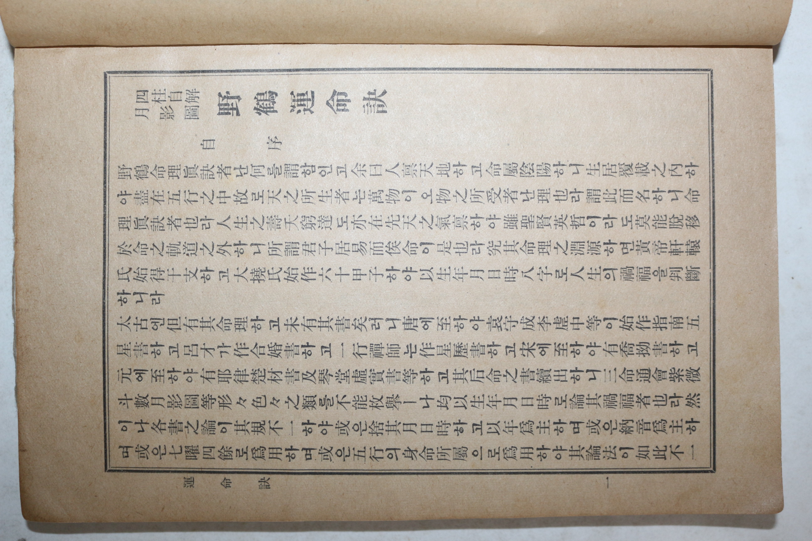 1935년(소화10년) 사주자해 월영도 야학운명결(野鶴運命訣) 1책완질