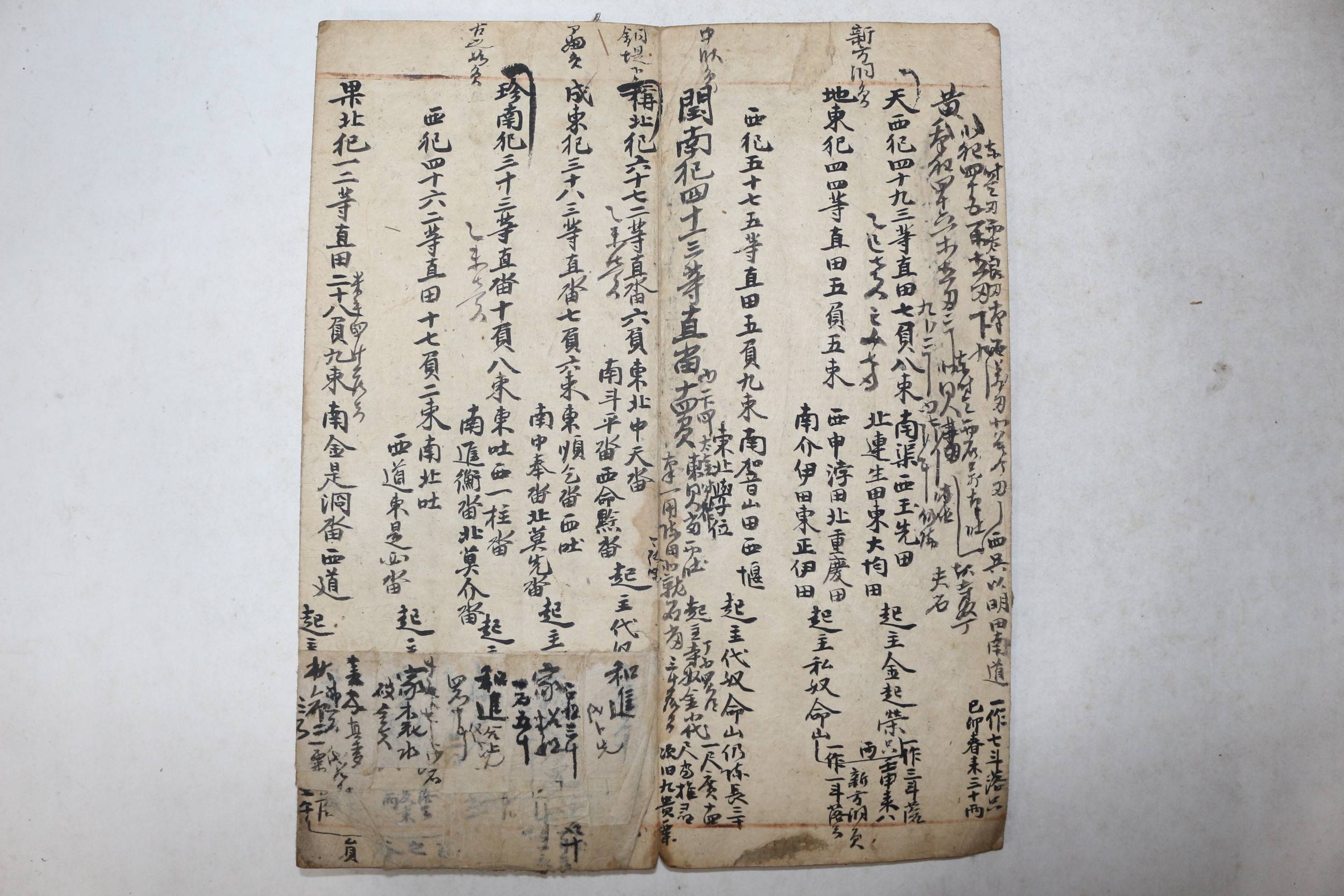고필사본 100명이상의 노비와 수많은 전답을 담은 전답안 노비안 절첩본