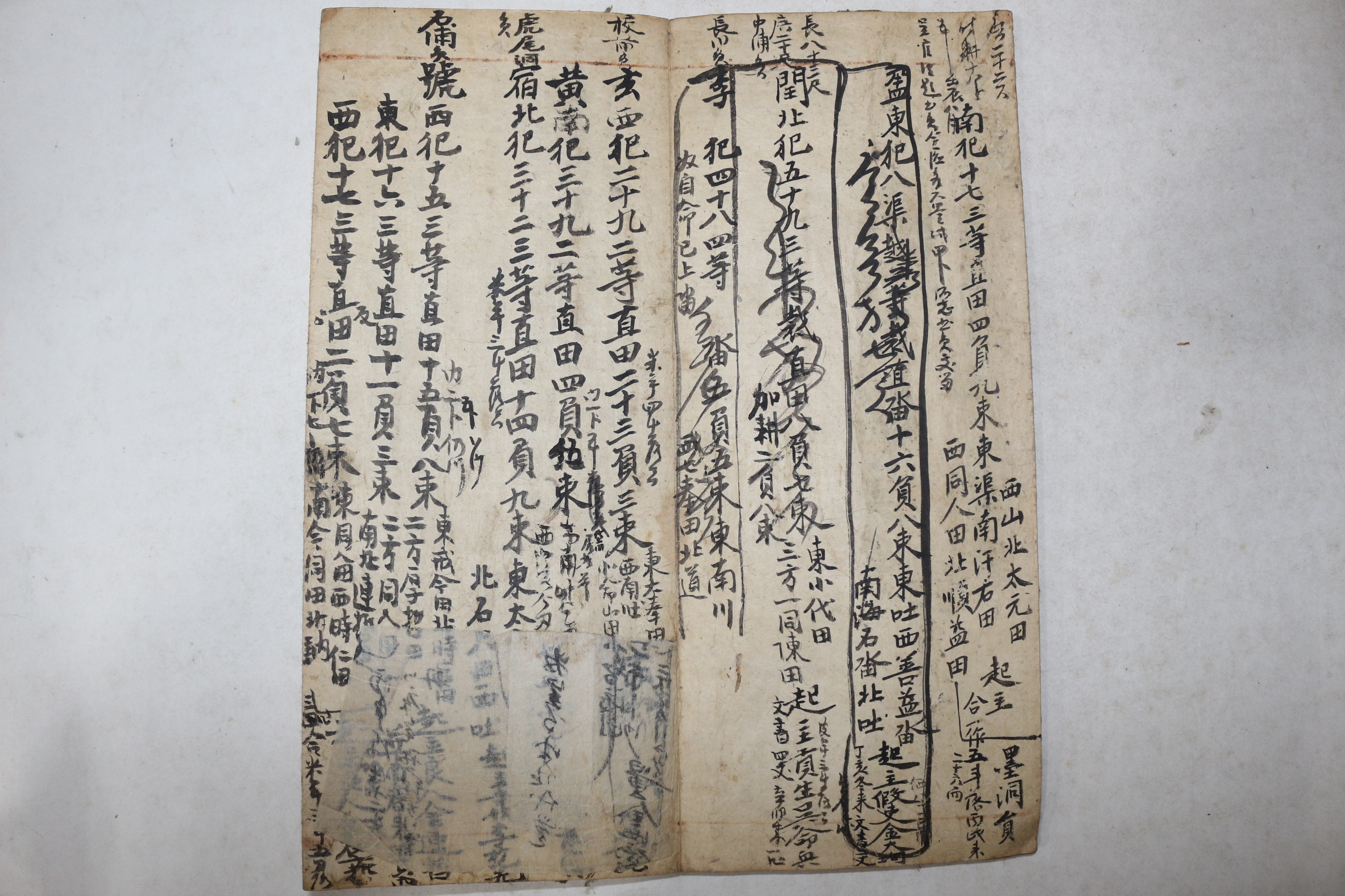 고필사본 100명이상의 노비와 수많은 전답을 담은 전답안 노비안 절첩본
