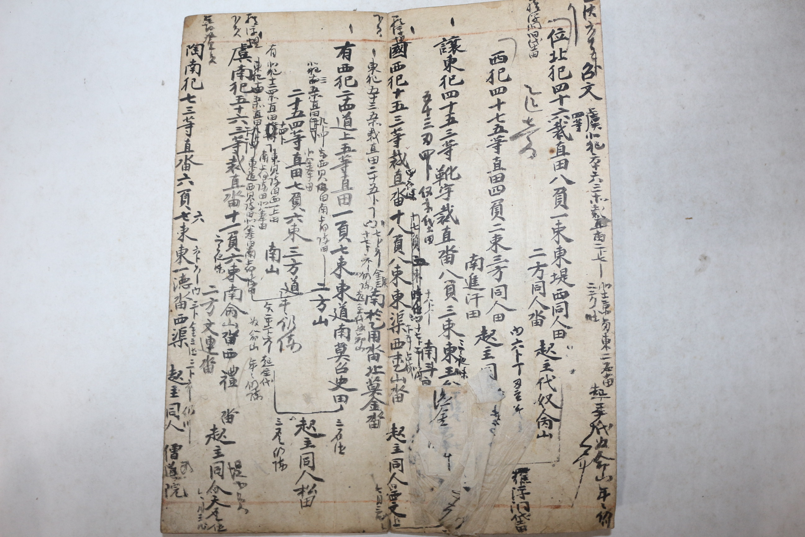 고필사본 100명이상의 노비와 수많은 전답을 담은 전답안 노비안 절첩본