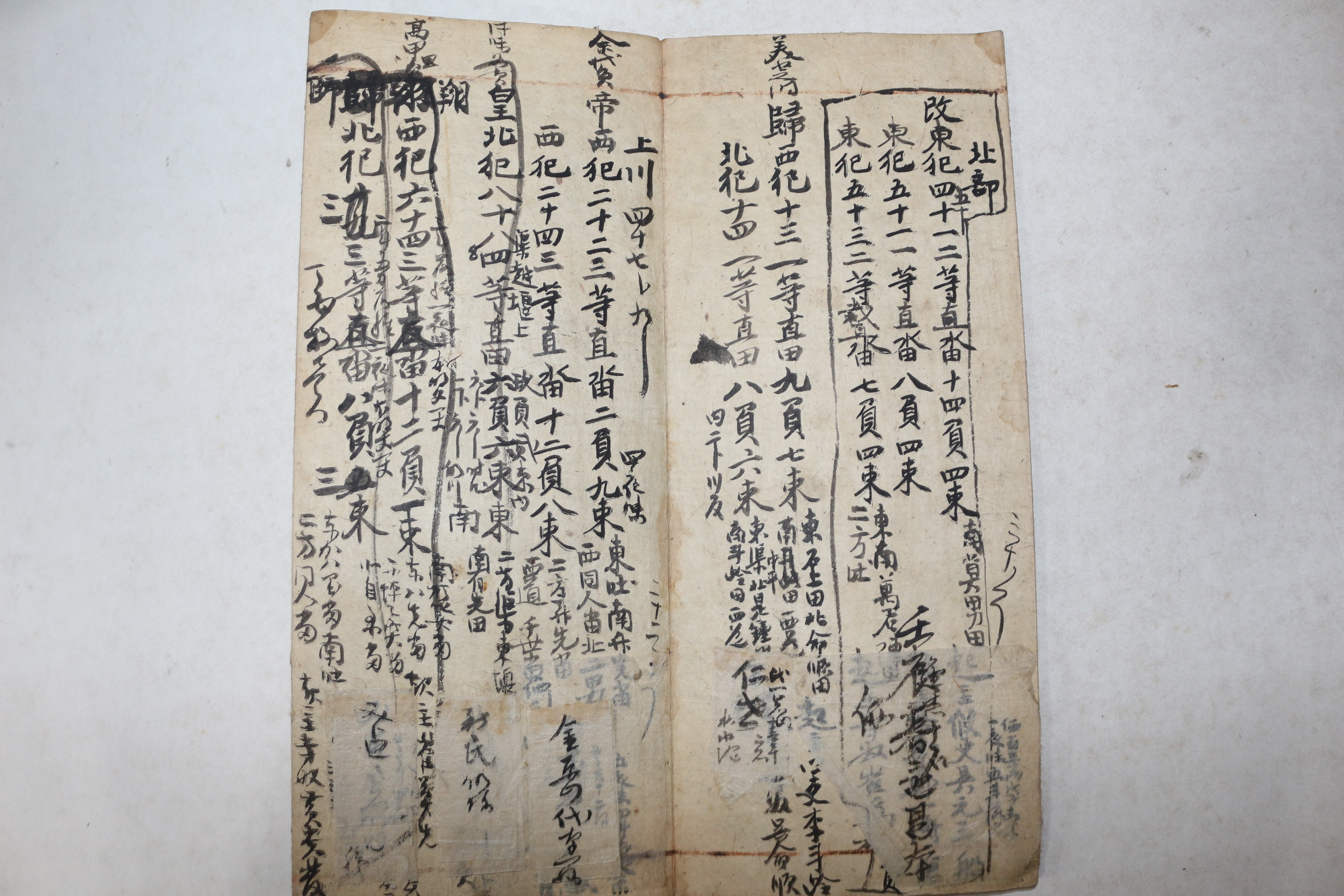 고필사본 100명이상의 노비와 수많은 전답을 담은 전답안 노비안 절첩본