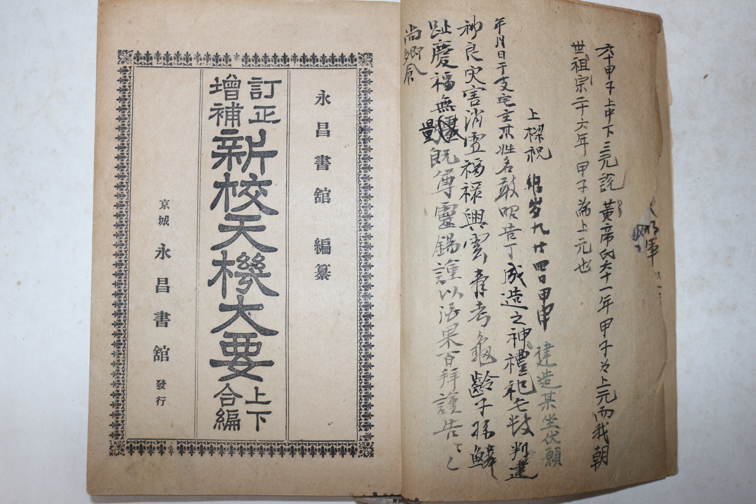 1936년(소화11년) 신교천기대요(新校天機大要) 1책완질