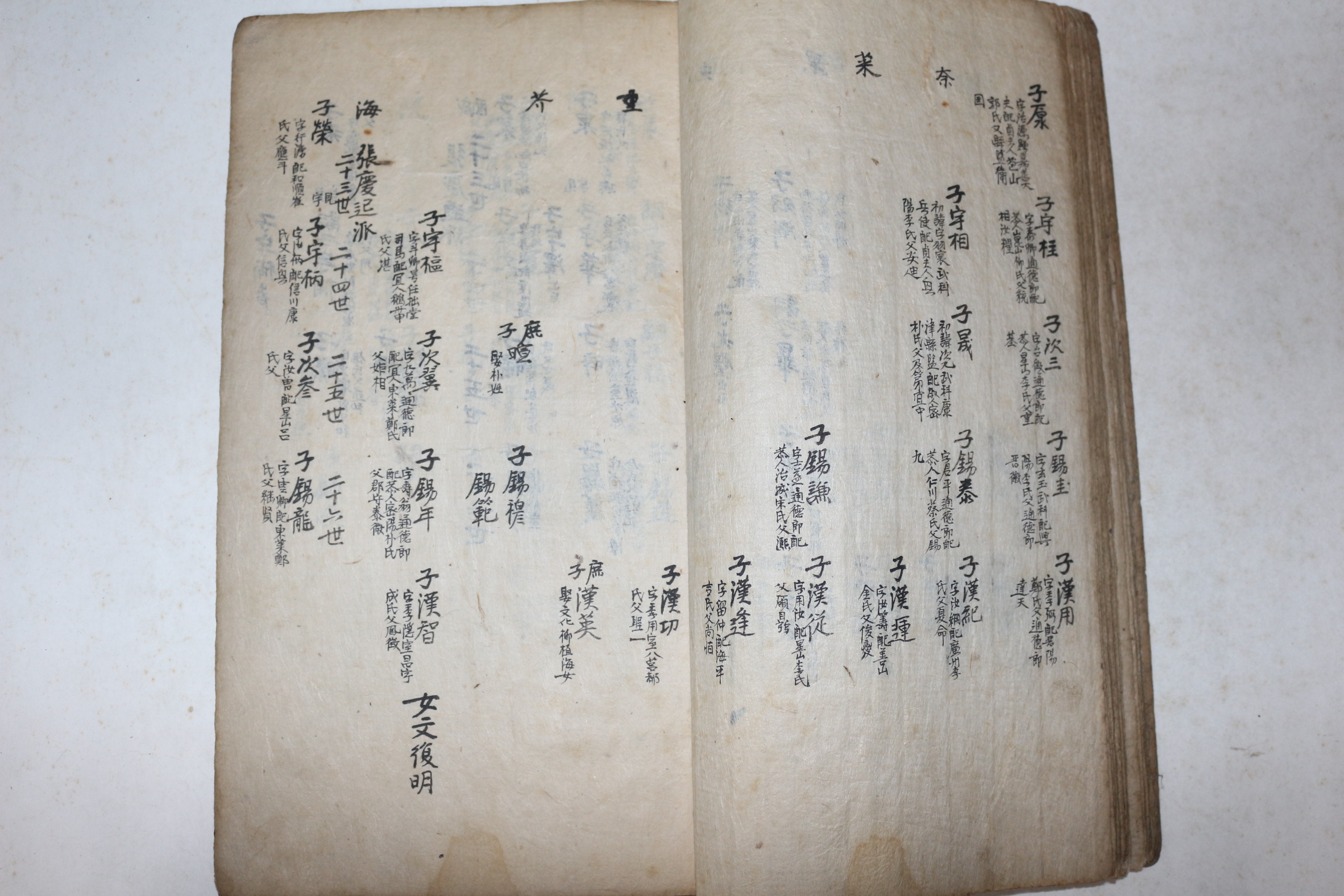 고필사본 옥산장씨세보(玉山張氏世譜) 1책완질