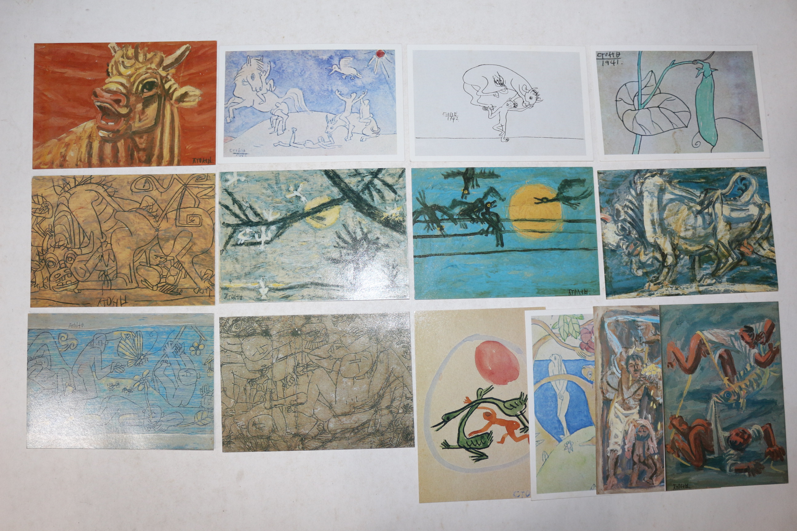 근대 호암갤러리 이중섭 그림엽서 14장