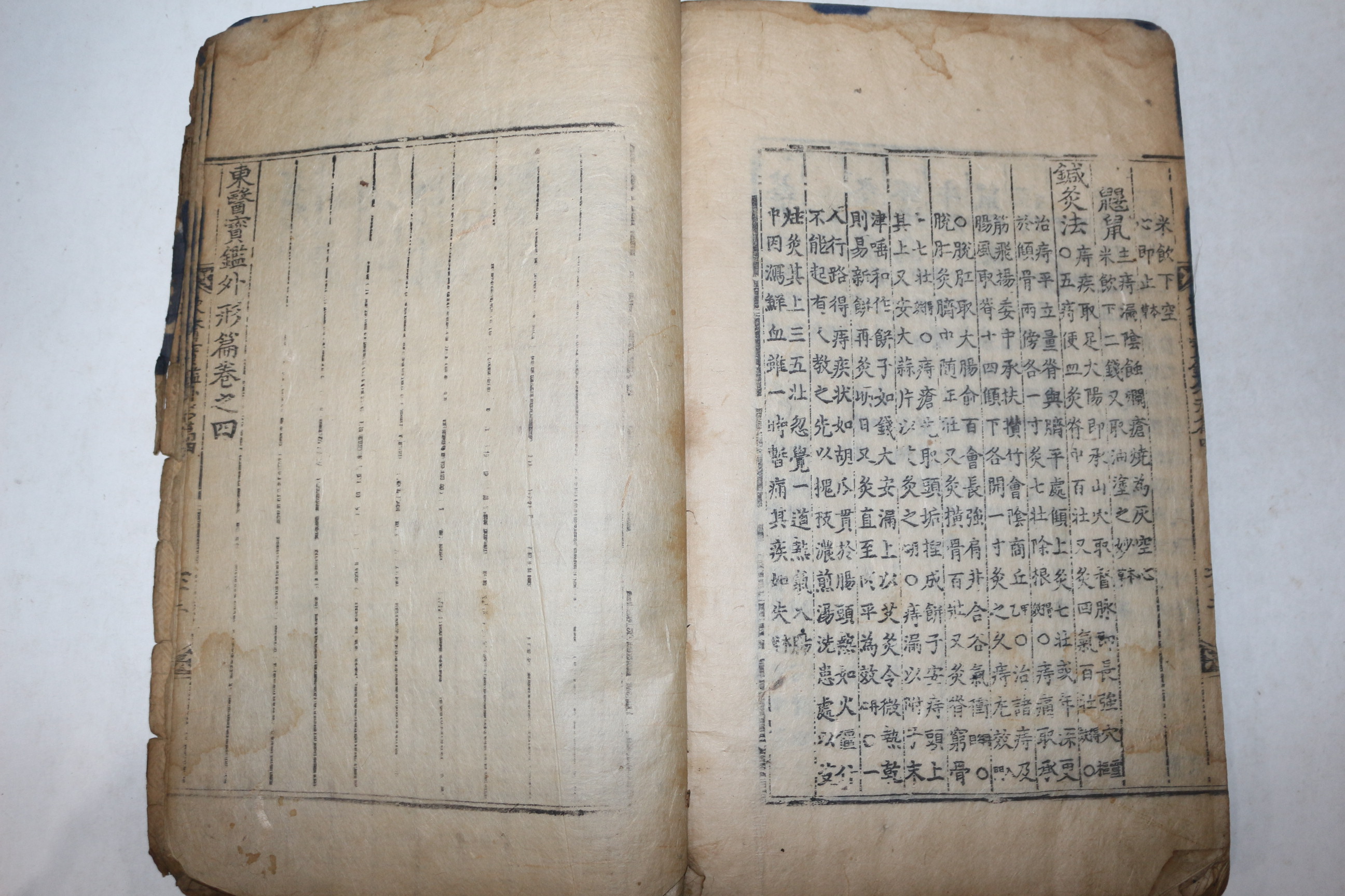 고목판본 허준(許浚) 동의보감외형편(東醫寶鑑外形篇)권4  1책