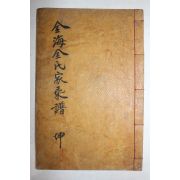 1913년 목활자본 김해김씨가승(金海金氏家乘) 권2終  1책