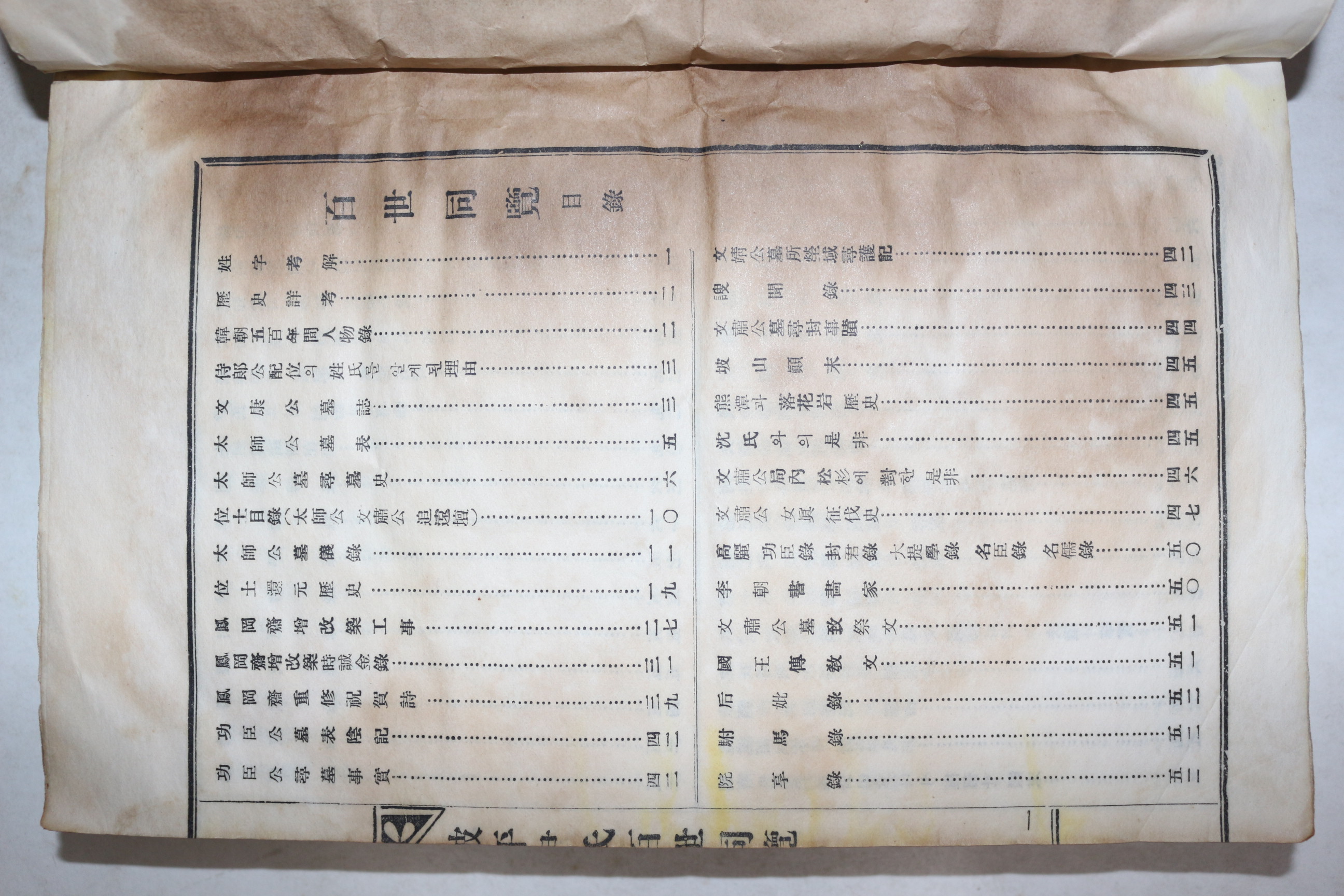 연활자본 파평윤씨 백세동람(百世同覽) 1책완질