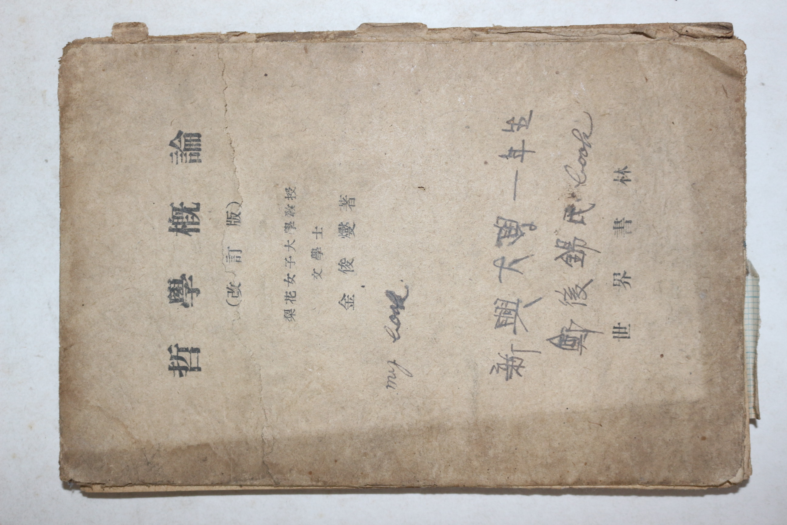 1946년 이화여자대학교교수 김준섭(金俊燮) 철학개론(哲學槪論)