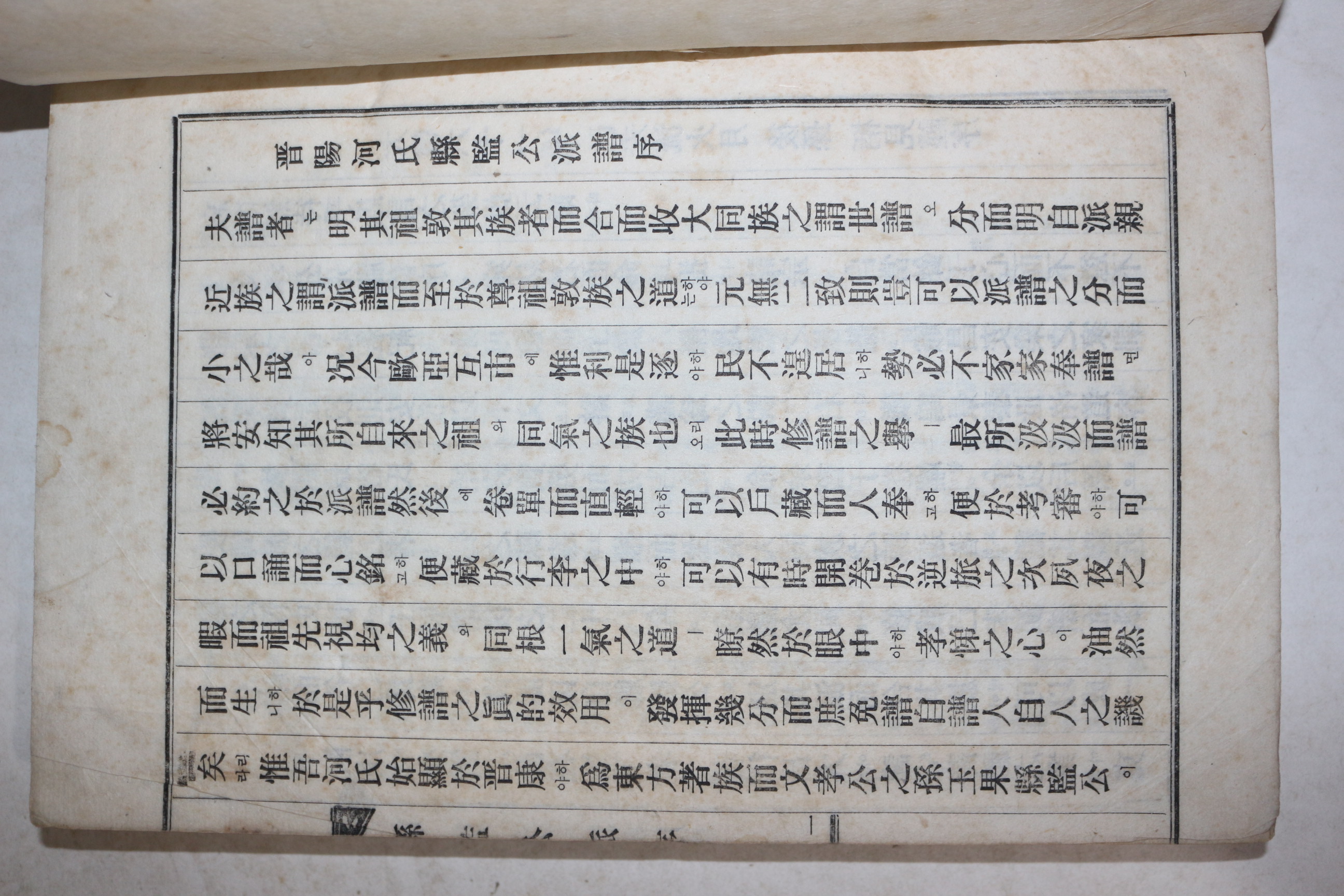 연활자본 진양하씨세보(晉陽河氏世譜) 3책완질