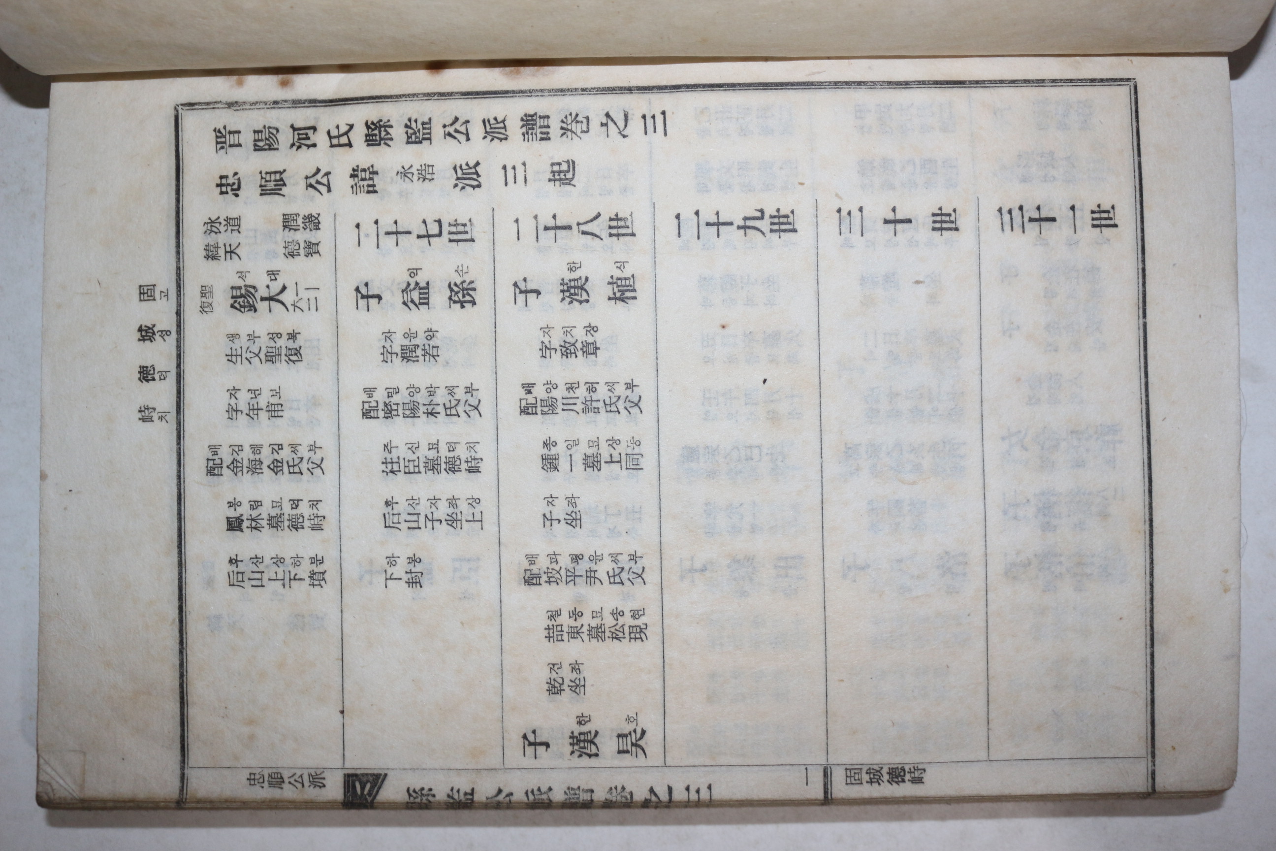 연활자본 진양하씨세보(晉陽河氏世譜) 3책완질