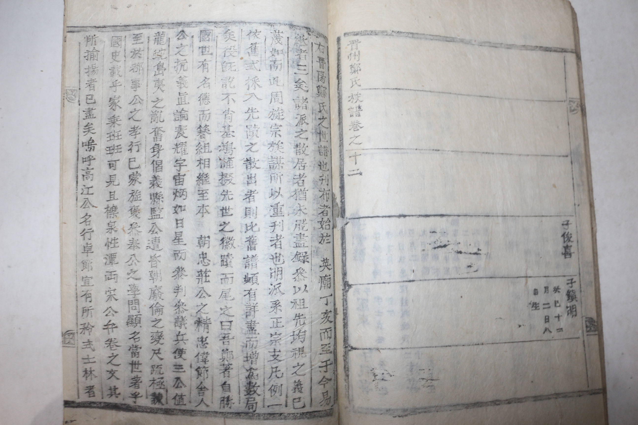 1901년(光武5年) 목활자본 진주정씨족보(晉州鄭氏族譜) 12책완질