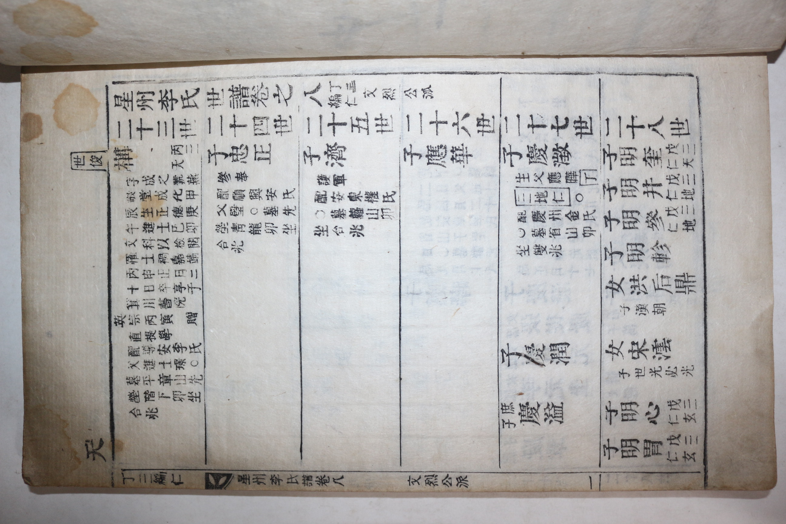 목활자본 성주이씨세보(星州李氏世譜) 10책