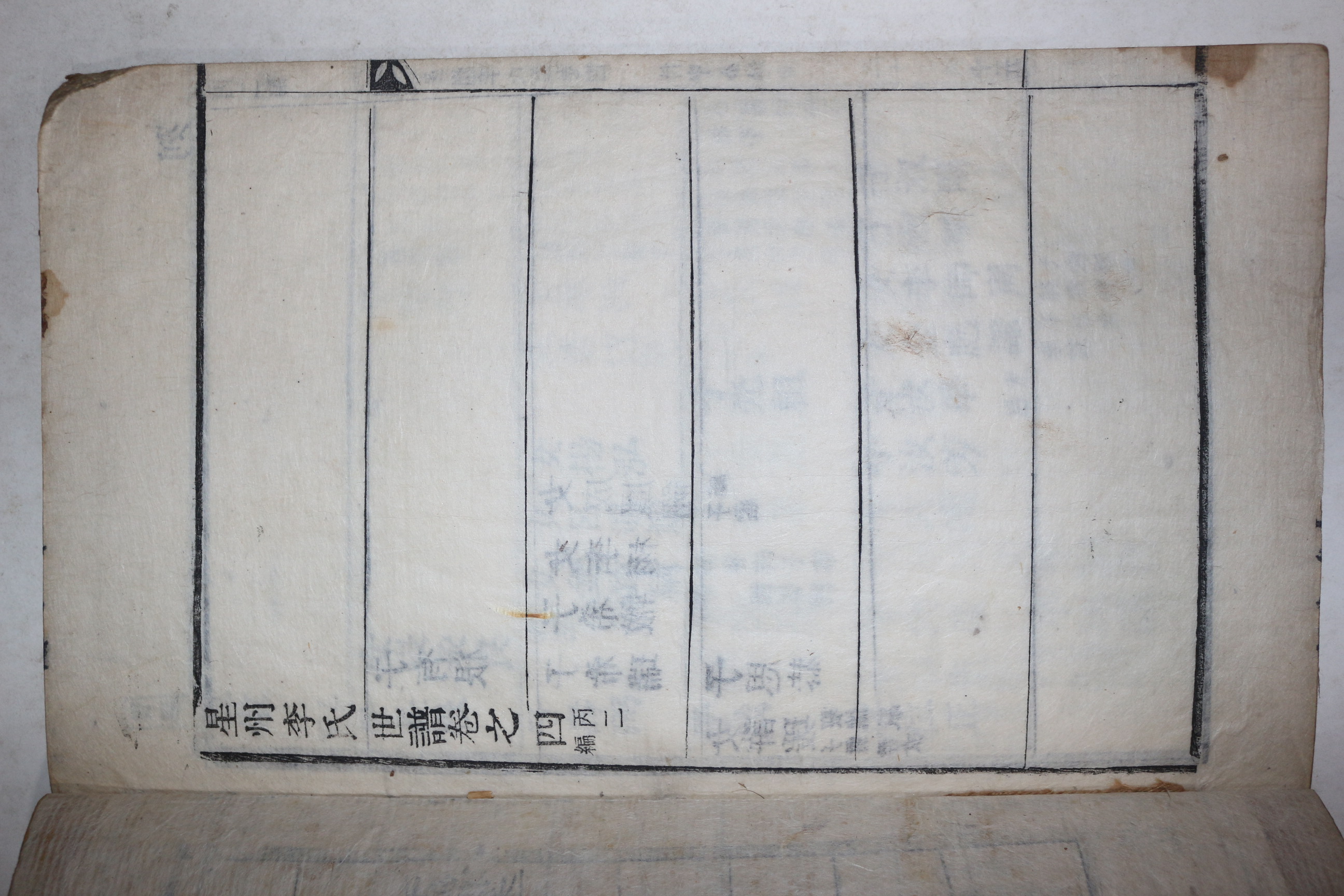 목활자본 성주이씨세보(星州李氏世譜) 수권 1책