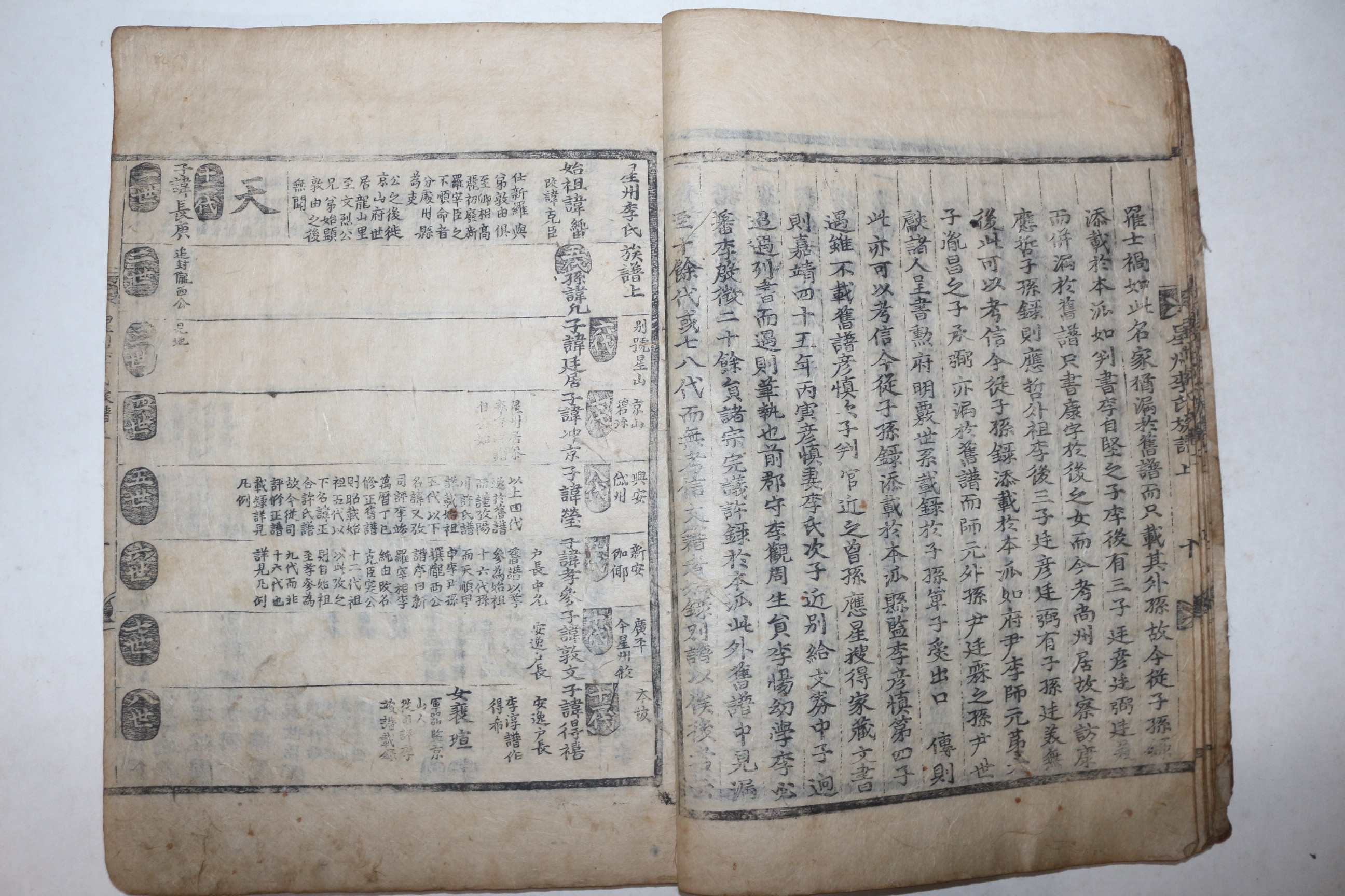 1689년 목판본 성주이씨족보(星州李氏族譜) 4책완질