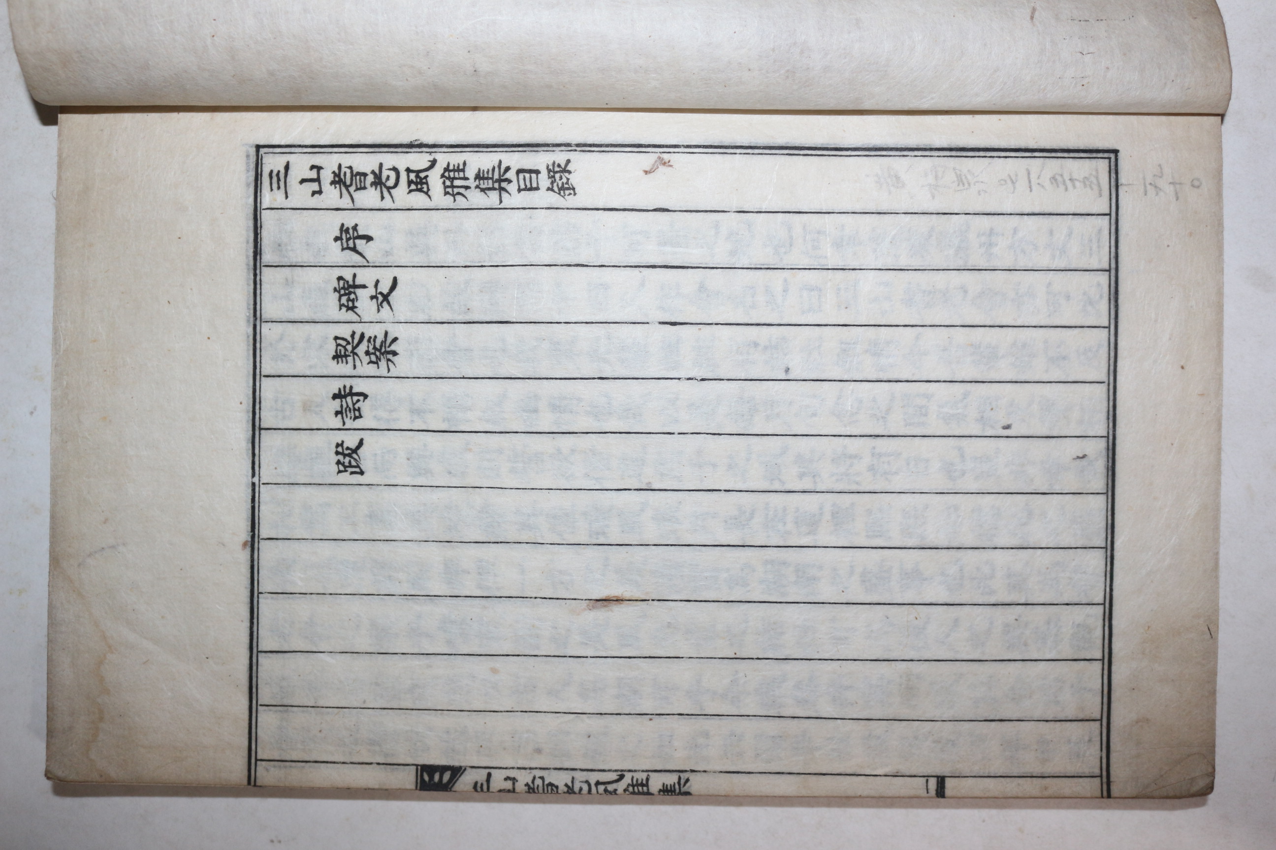 석판본 삼산기노풍아집(三山耆老風雅集) 1책완질