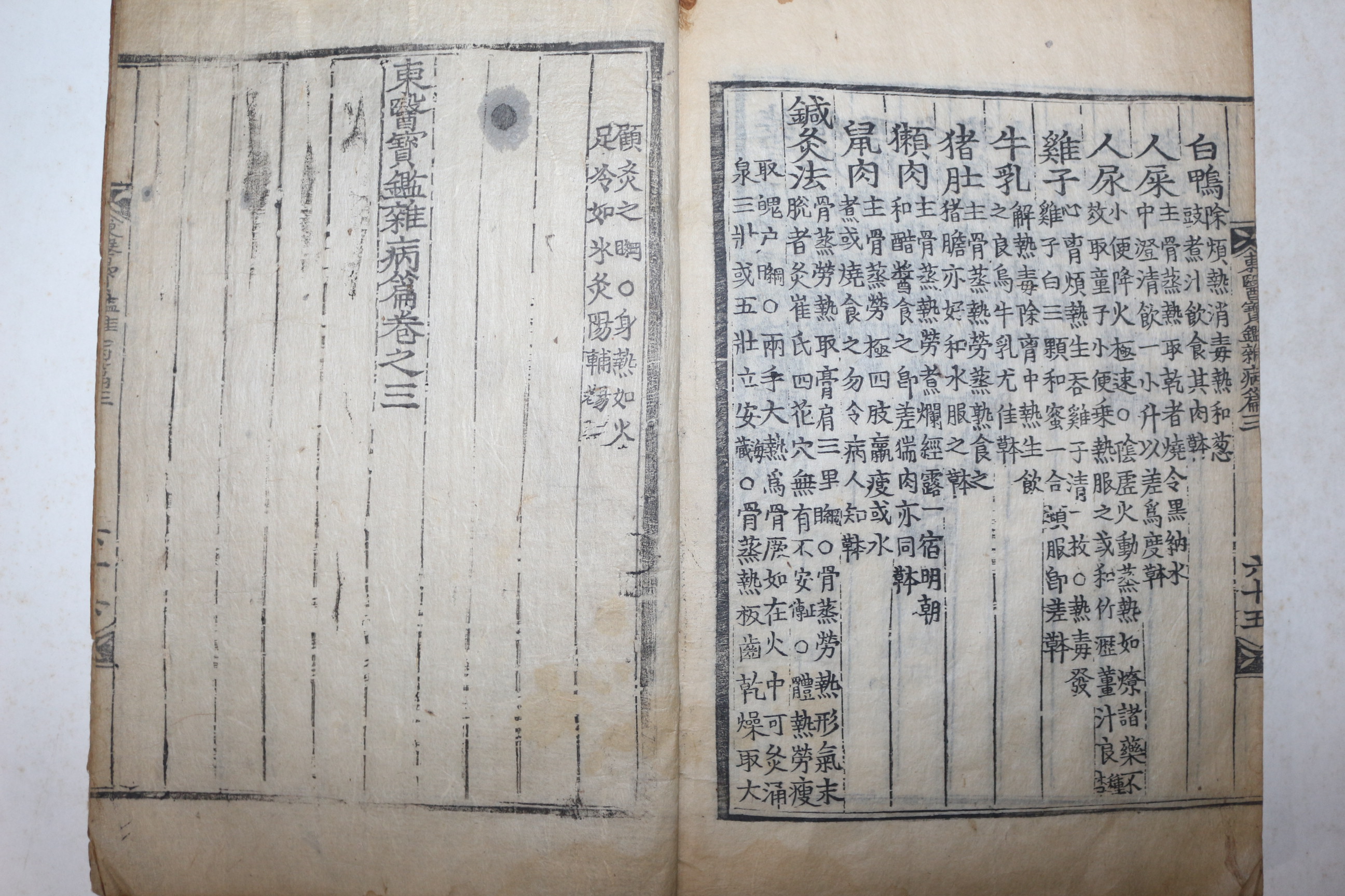 목판본 동의보감(東醫寶鑑) 잡병편 권3  1책