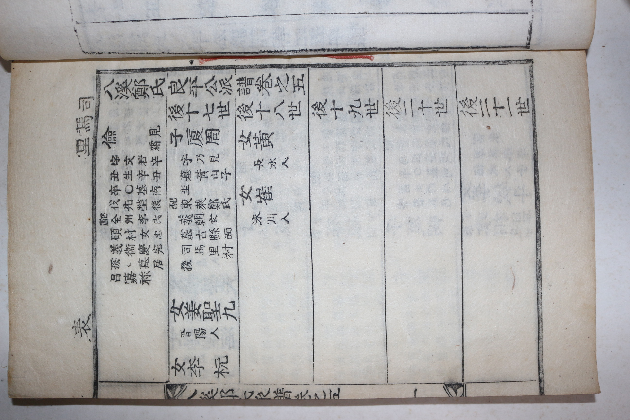 목활자본 팔계정씨양평공파보(八溪鄭氏良平公派譜) 권5  1책