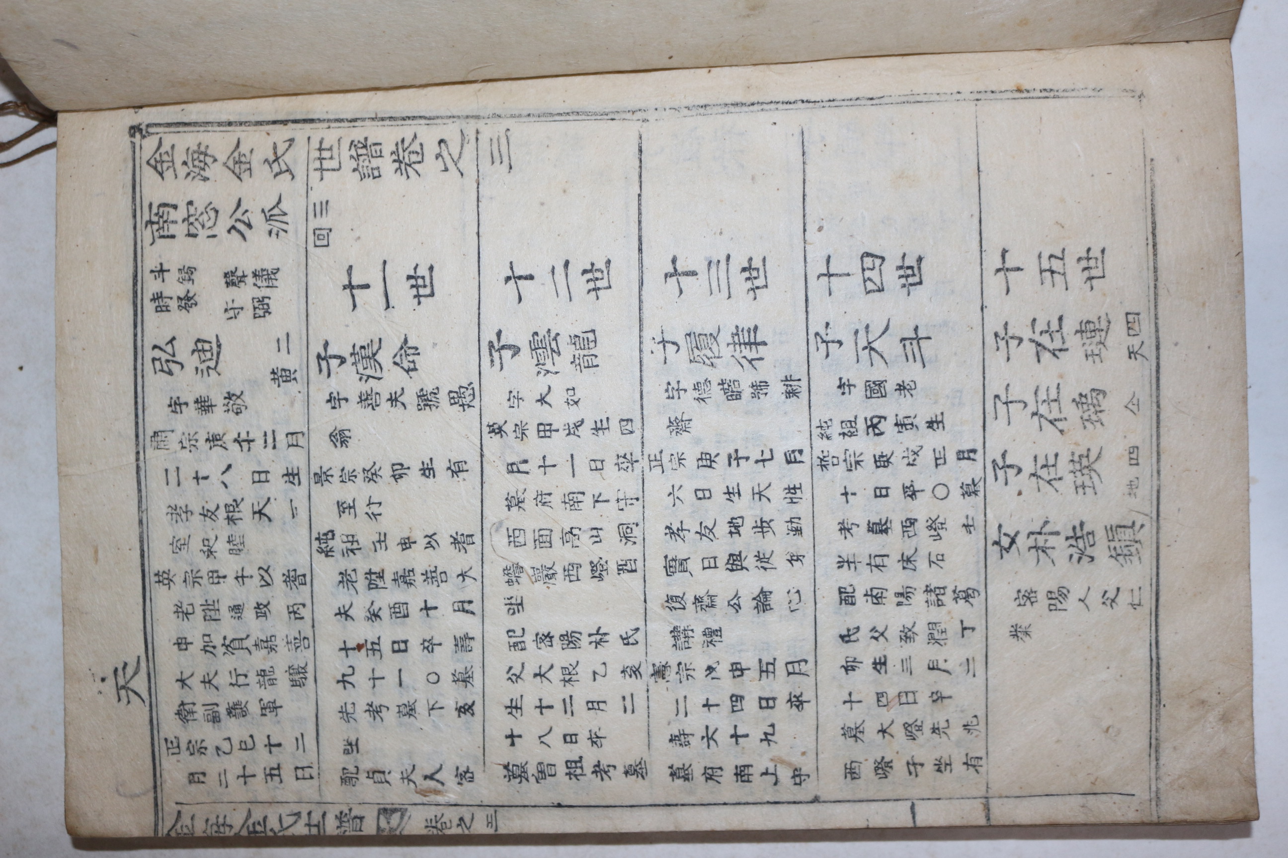 목활자본 김해김씨세보(金海金氏世譜) 권1~4   3책