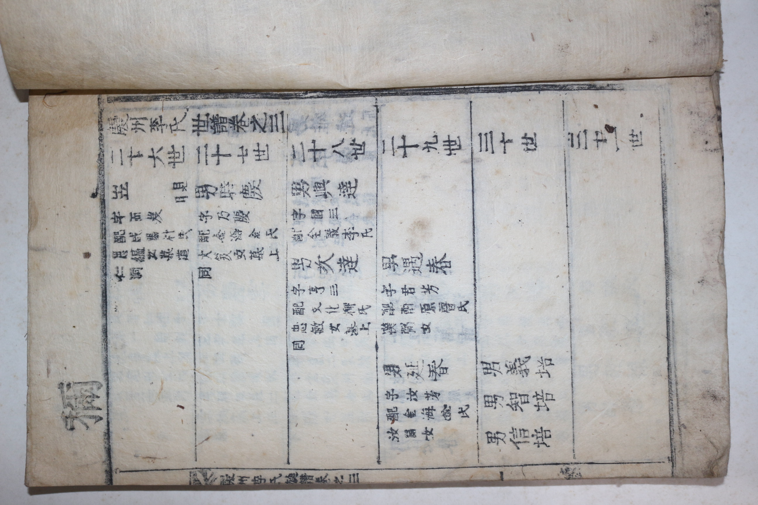 목활자본 경주이씨세보(慶州李氏世譜) 권3  1책