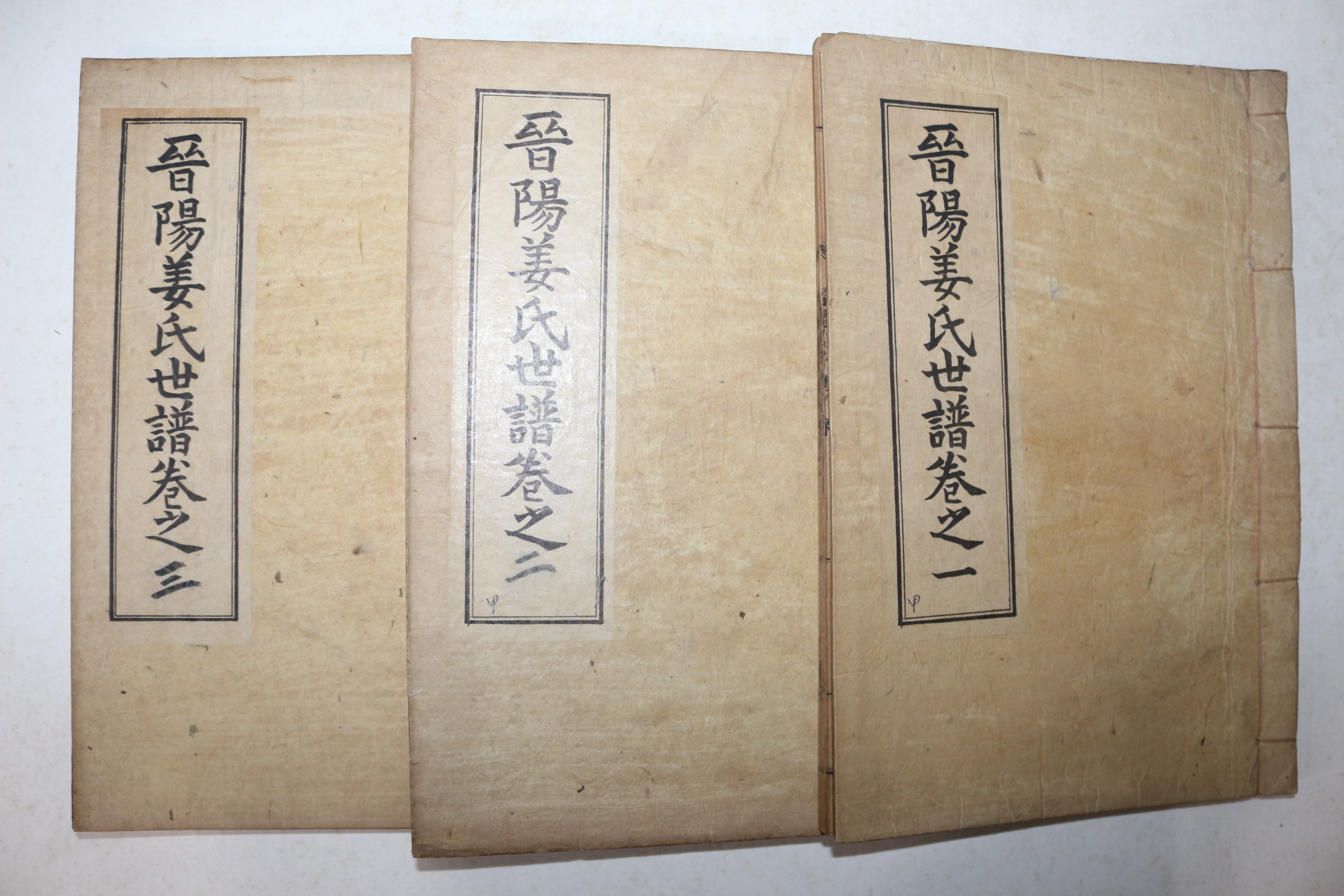 1956년 석판본 진양강씨세보(晉陽姜氏世譜) 3권3책완질