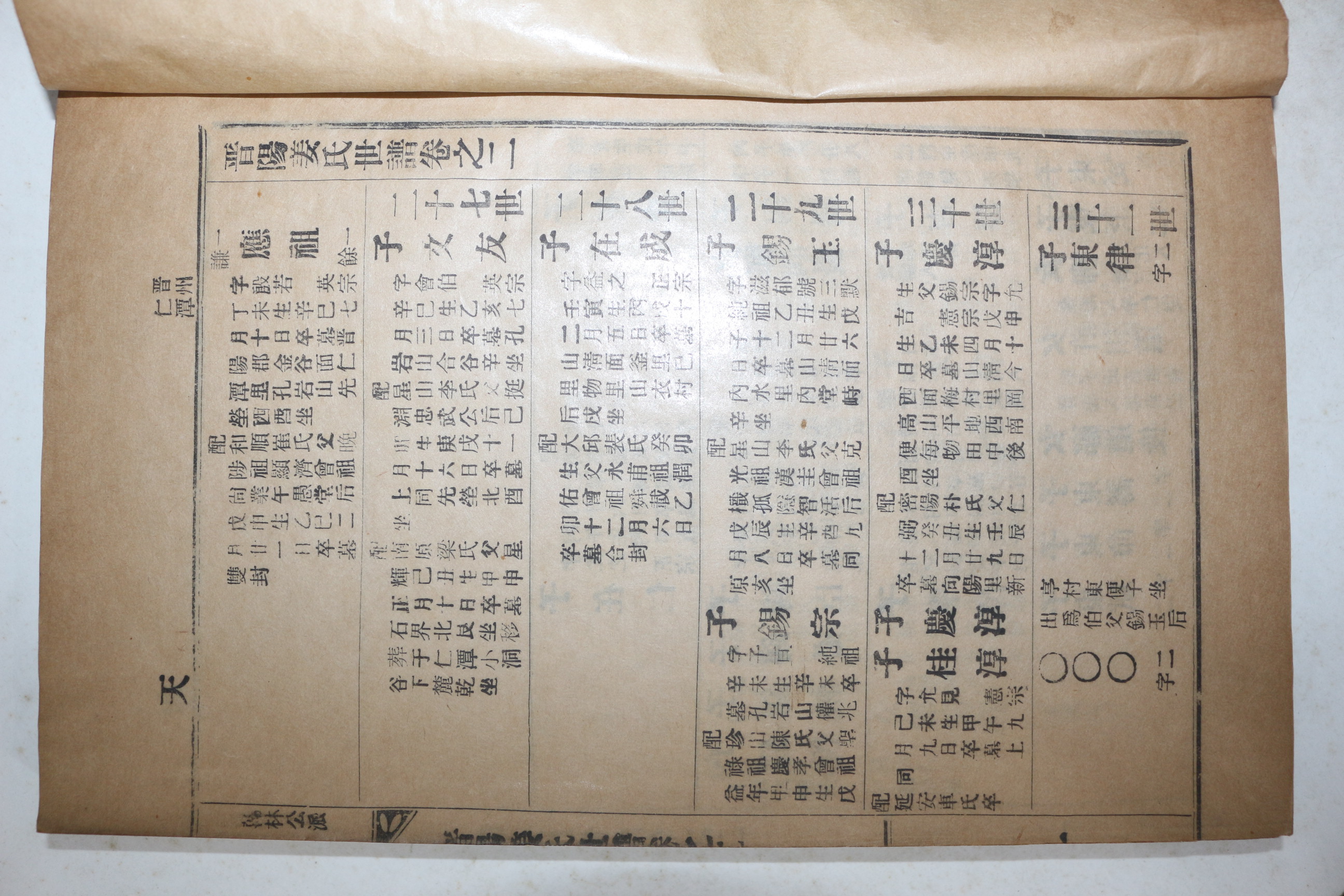 1956년 석판본 진양강씨세보(晉陽姜氏世譜) 3권3책완질