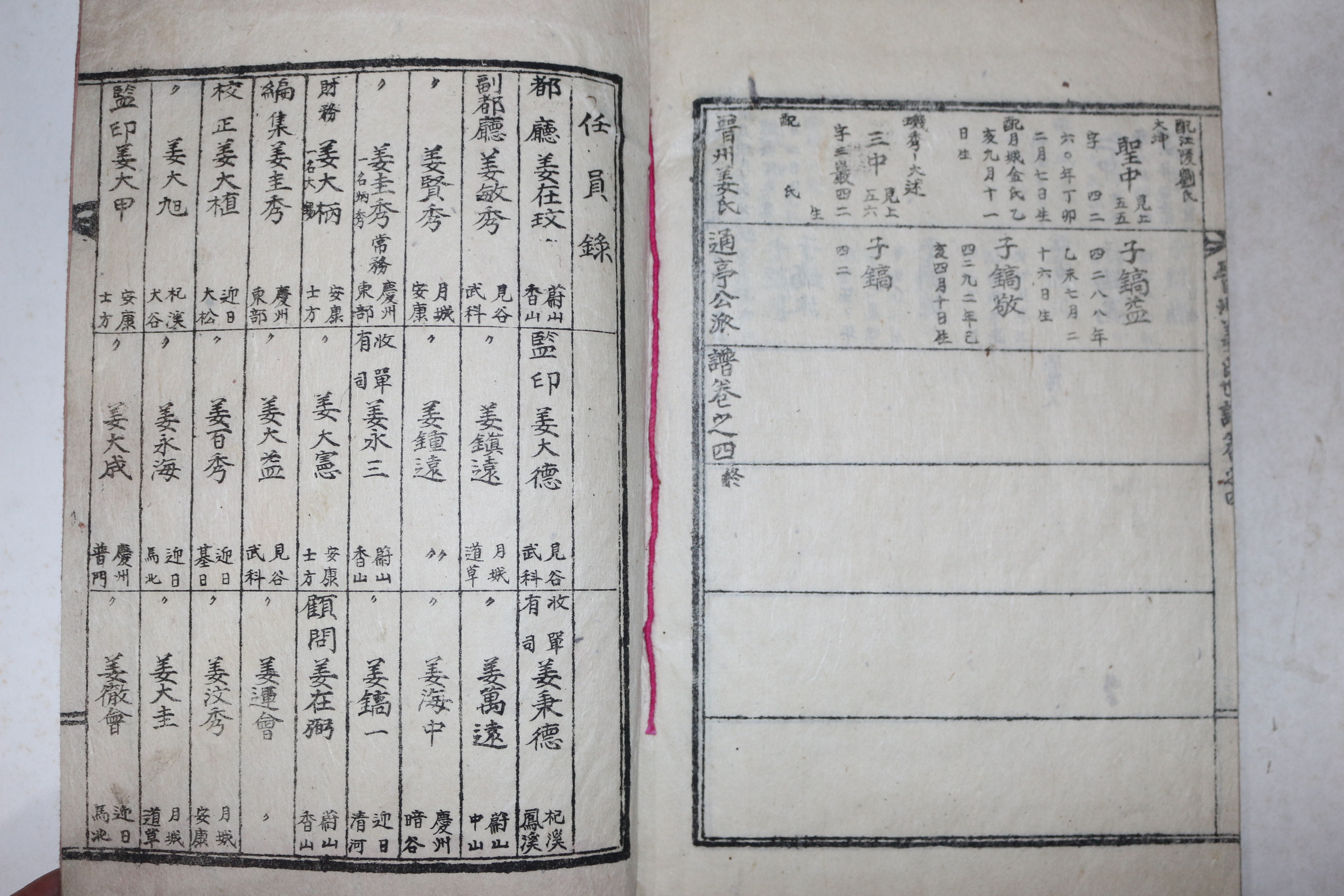 1959년 석판본 진주강씨세보(晉州姜氏世譜) 4권4책완질